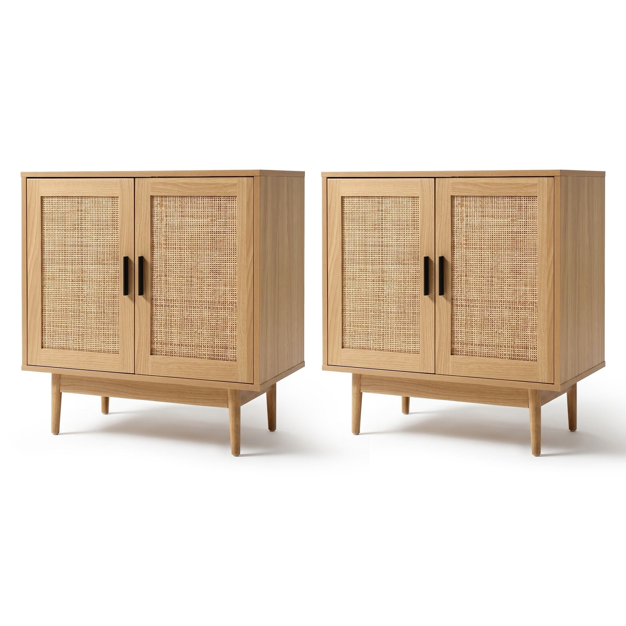 2x Buffet Sideboard Cabinet Rattan Cupboard 2 Doors Storage Pantry BRIONY - Furniture > Dining > Buffets & Sideboards - Rivercity House & Home Co. (ABN 18 642 972 209) - Affordable Modern Furniture Australia