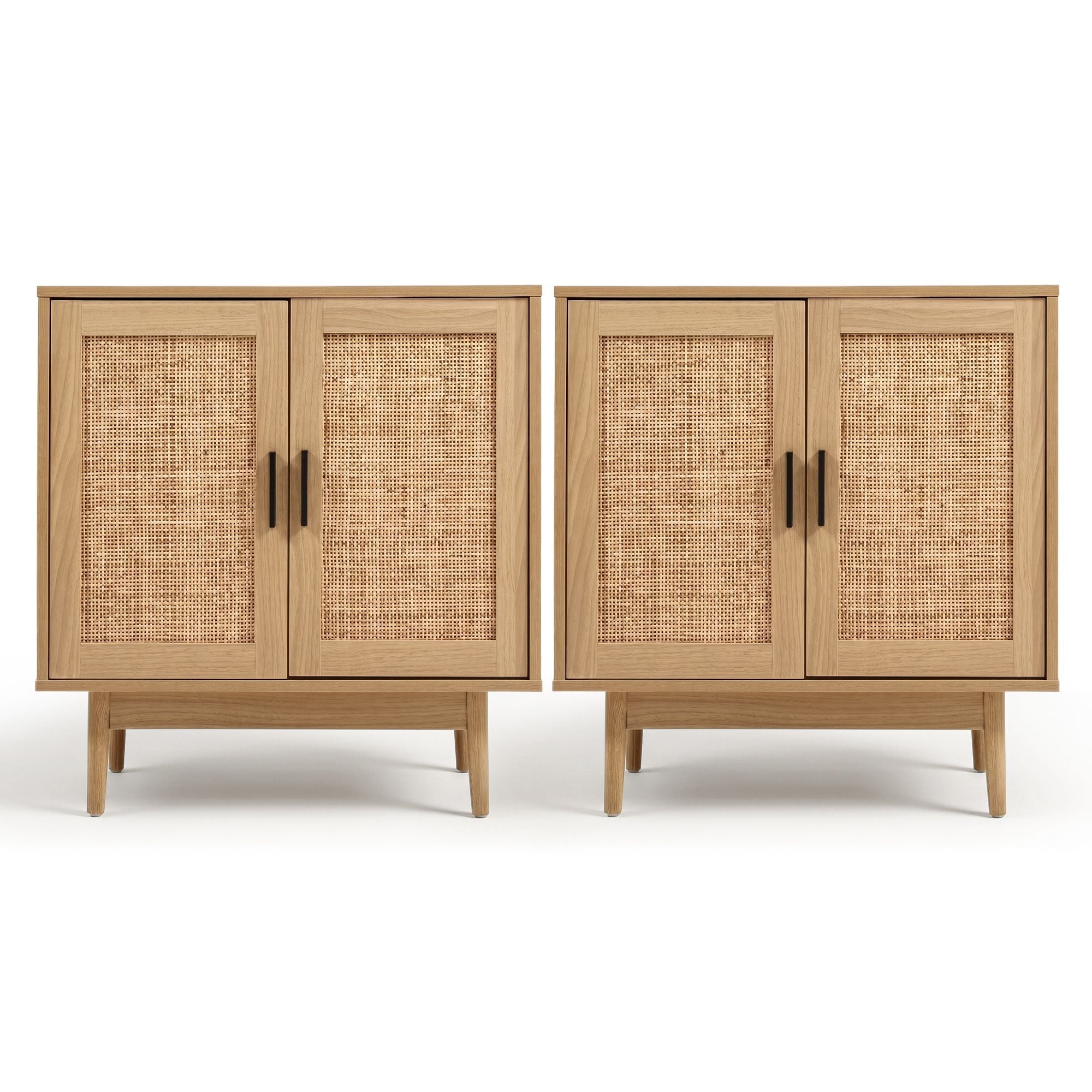 2x Buffet Sideboard Cabinet Rattan Cupboard 2 Doors Storage Pantry BRIONY - Furniture > Dining > Buffets & Sideboards - Rivercity House & Home Co. (ABN 18 642 972 209) - Affordable Modern Furniture Australia