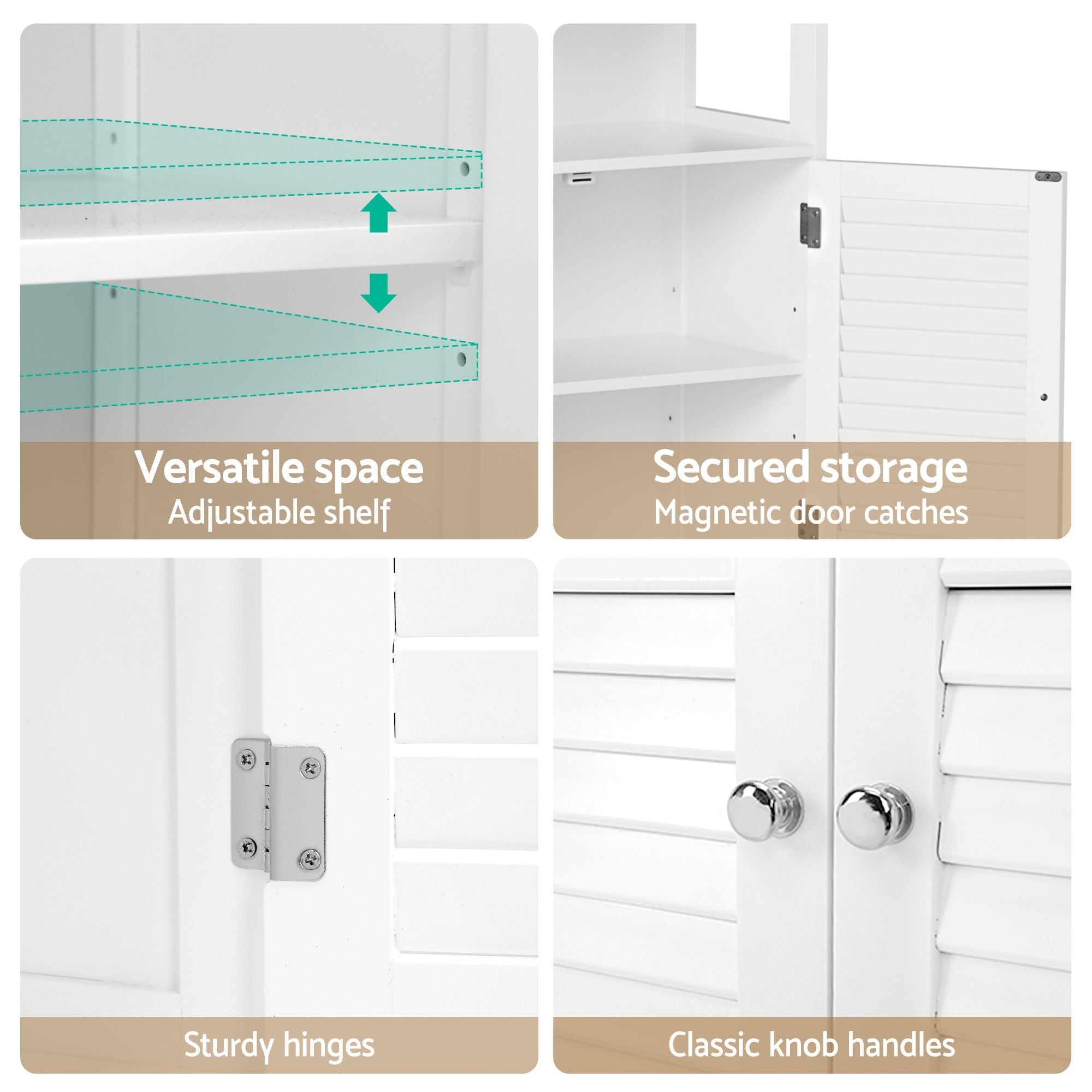 2x Buffet Sideboard Cabinet Server Cupboard Kitchen Bathroom Storage IVOR - Furniture > Dining > Buffets & Sideboards - Rivercity House & Home Co. (ABN 18 642 972 209) - Affordable Modern Furniture Australia