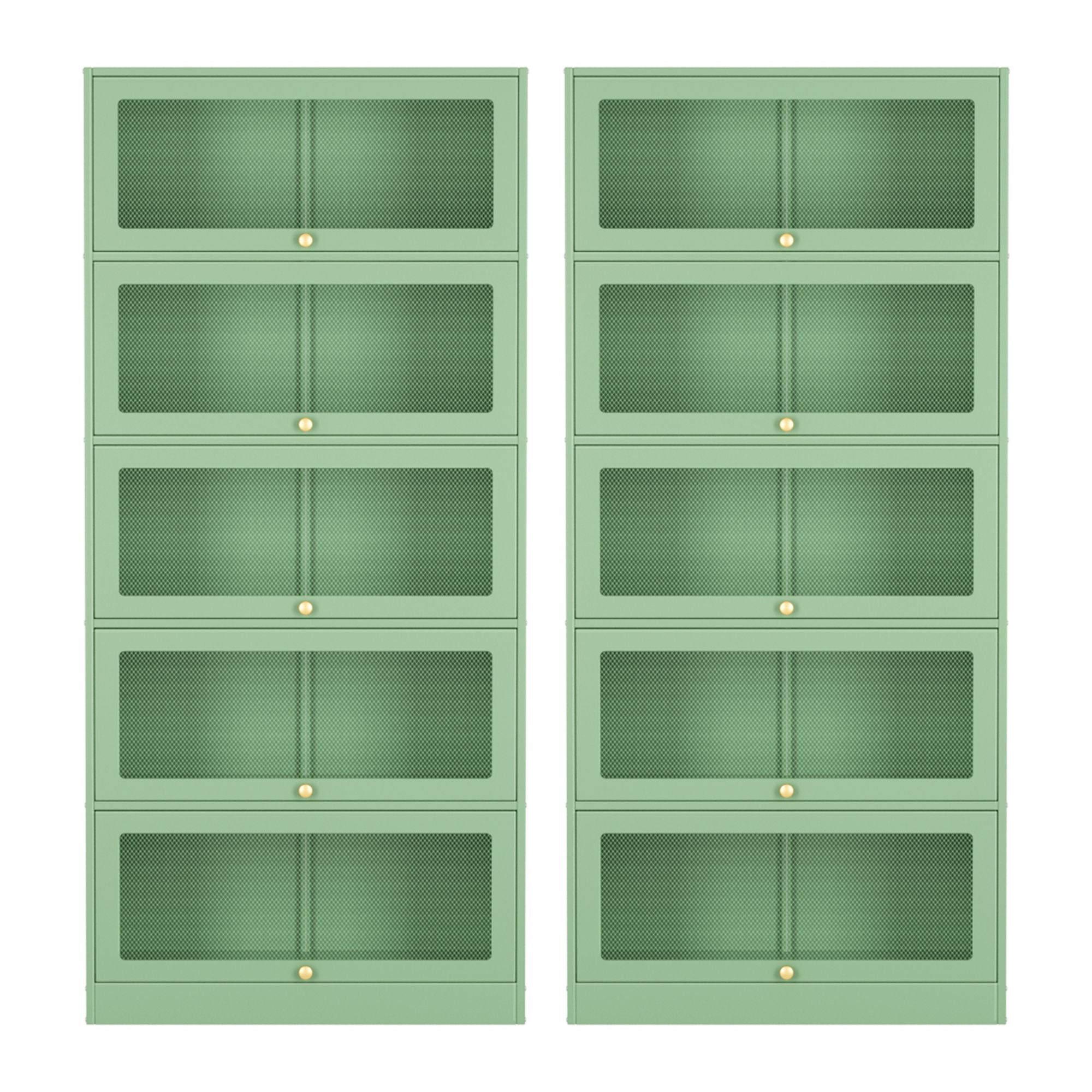 2x Buffet Sideboard Cabinet Storage Cupboard Mesh Doors Metal ELIA Green - Furniture > Dining > Buffets & Sideboards - Rivercity House & Home Co. (ABN 18 642 972 209) - Affordable Modern Furniture Australia