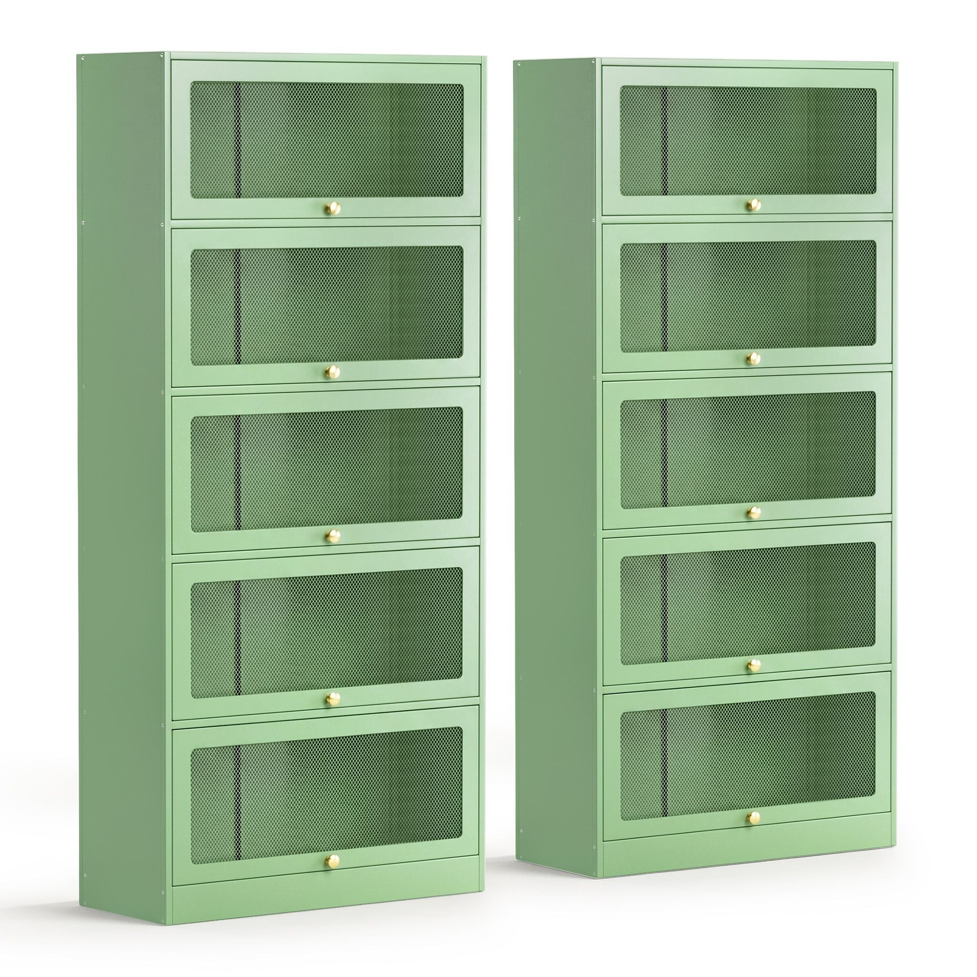 2x Buffet Sideboard Cabinet Storage Cupboard Mesh Doors Metal ELIA Green - Furniture > Dining > Buffets & Sideboards - Rivercity House & Home Co. (ABN 18 642 972 209) - Affordable Modern Furniture Australia