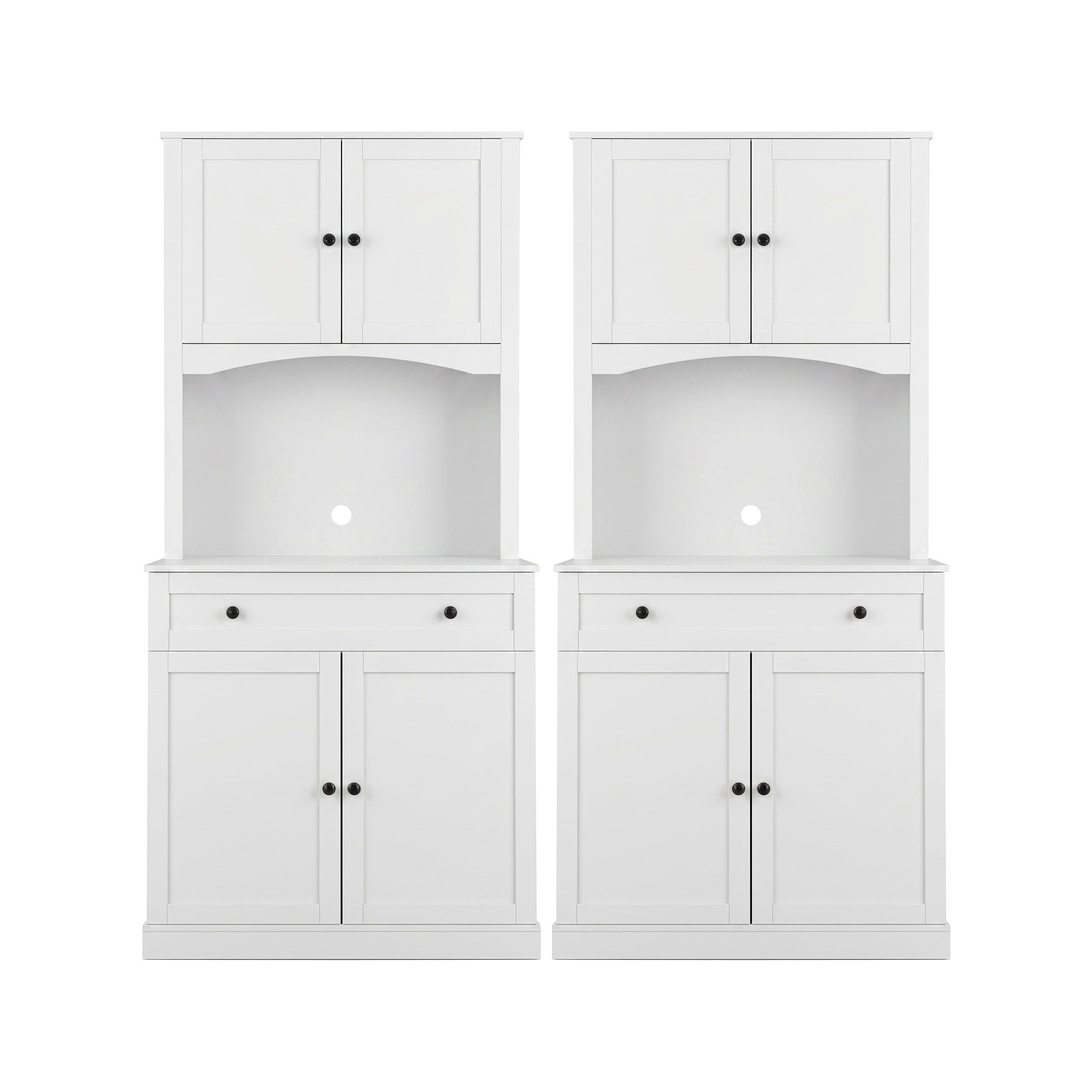 2x Buffet Sideboard Hutch Pantry Cabinet Kitchen Storage BEINI White - Furniture > Dining > Buffets & Sideboards - Rivercity House & Home Co. (ABN 18 642 972 209) - Affordable Modern Furniture Australia