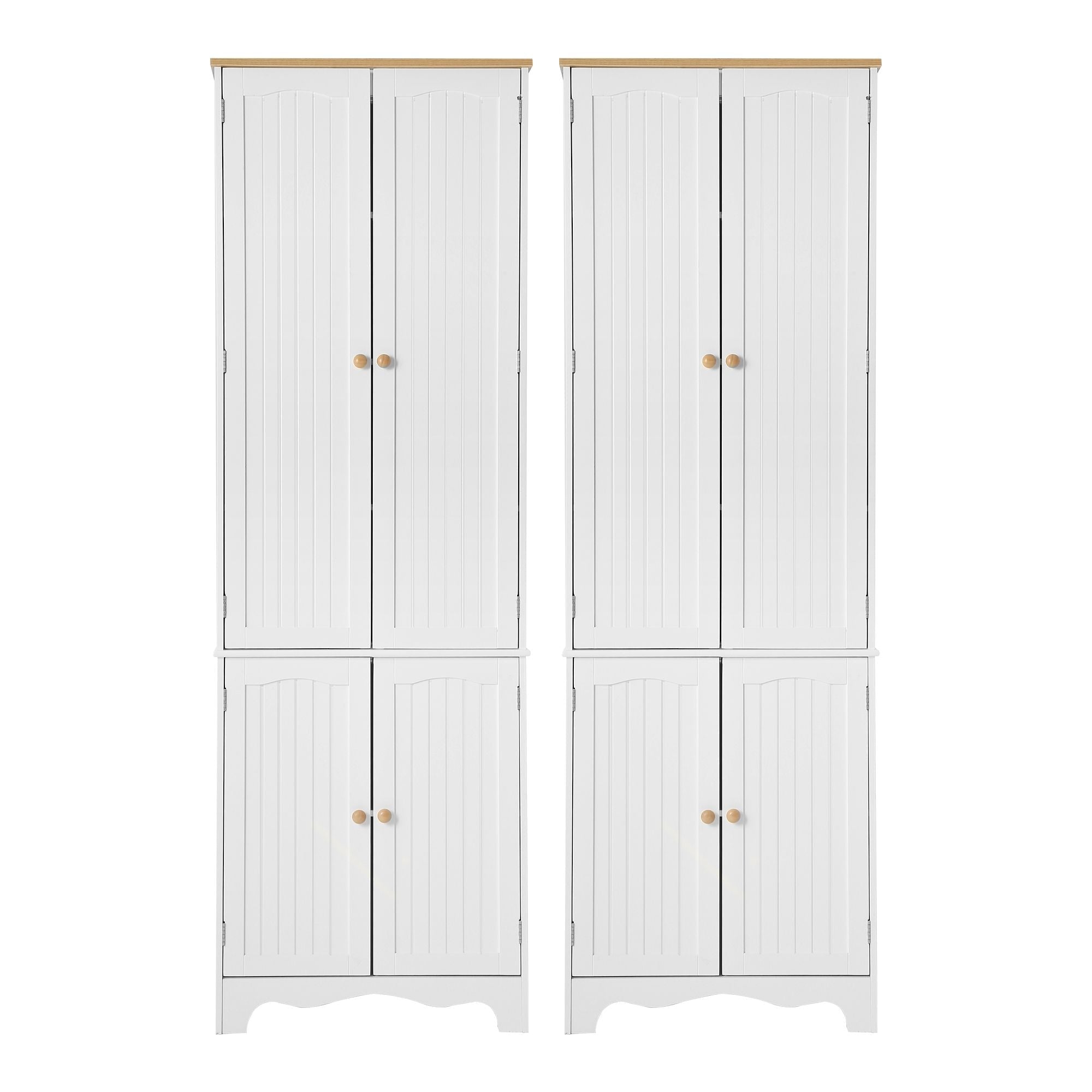 2x Buffet Sideboard Pantry Cabinet Cupboard 6-Tiers Storage Shelves BERNE - Furniture > Dining > Buffets & Sideboards - Rivercity House & Home Co. (ABN 18 642 972 209) - Affordable Modern Furniture Australia
