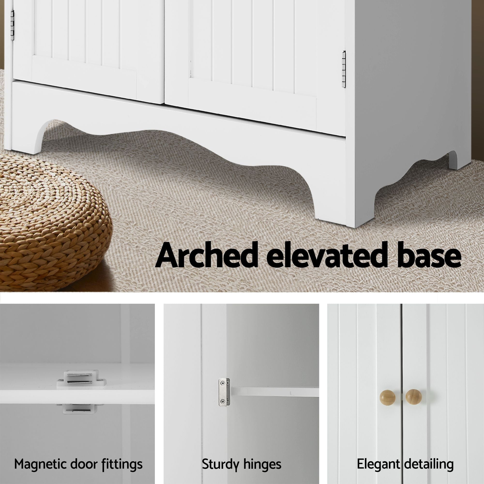 2x Buffet Sideboard Pantry Cabinet Cupboard 6-Tiers Storage Shelves BERNE - Furniture > Dining > Buffets & Sideboards - Rivercity House & Home Co. (ABN 18 642 972 209) - Affordable Modern Furniture Australia