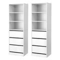 2x Chest of 3 Drawers Tallboy Cabinet White