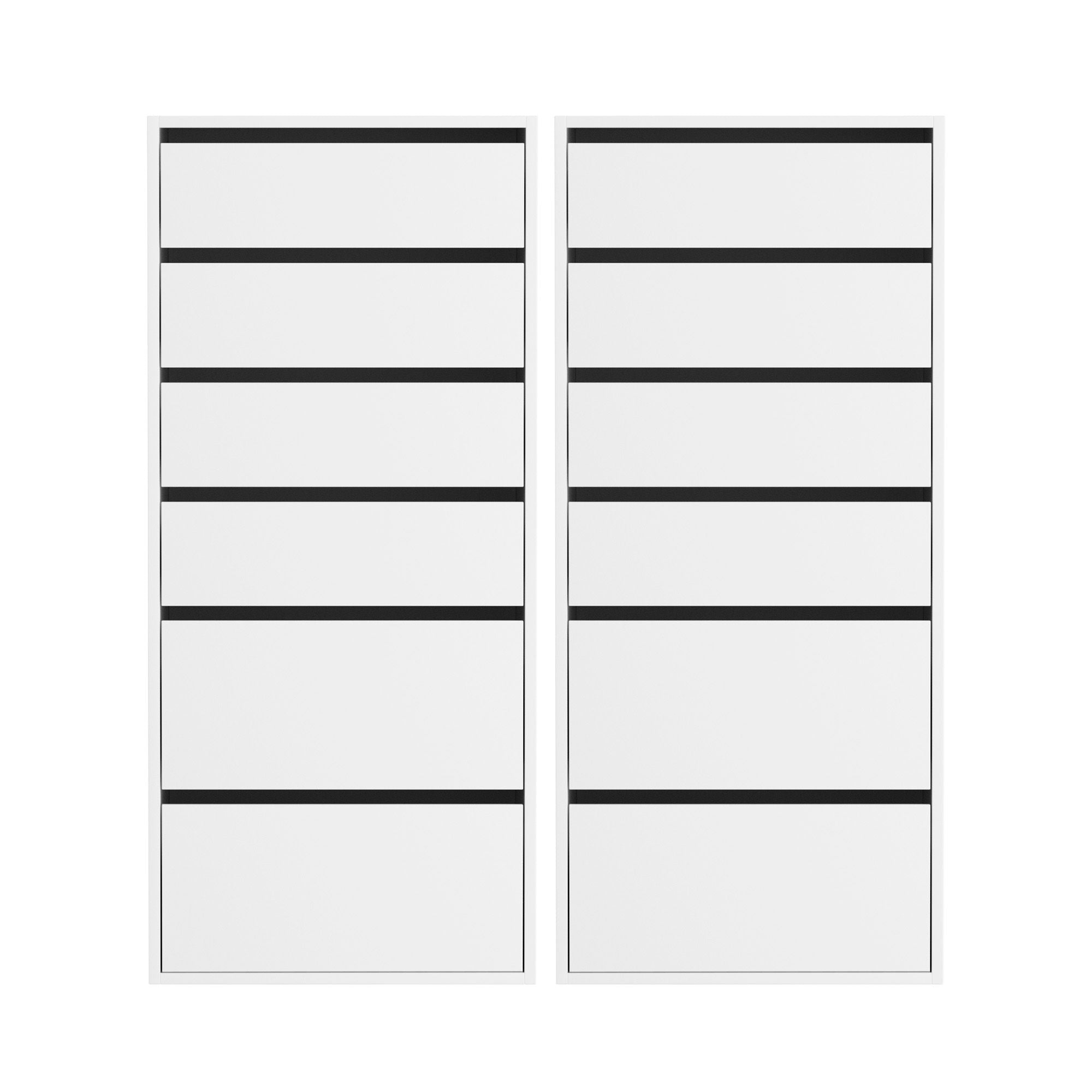 2x Chest of 6 Drawers Dresser Tallboy White - Furniture > Bedroom > Dressers - Rivercity House & Home Co. (ABN 18 642 972 209) - Affordable Modern Furniture Australia