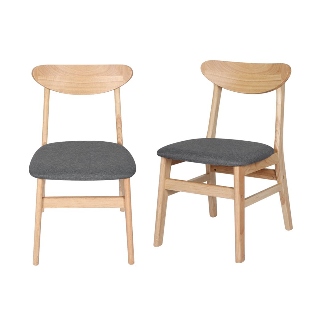 2x Dining Chairs Kitchen Chair 2 - Pack - Natural Clear - Rivercity House & Home Co. (ABN 18 642 972 209) - Affordable Modern Furniture Australia