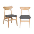 Set of 2 Dining Chairs Kitchen Chair Set of 2 - Natural Clear