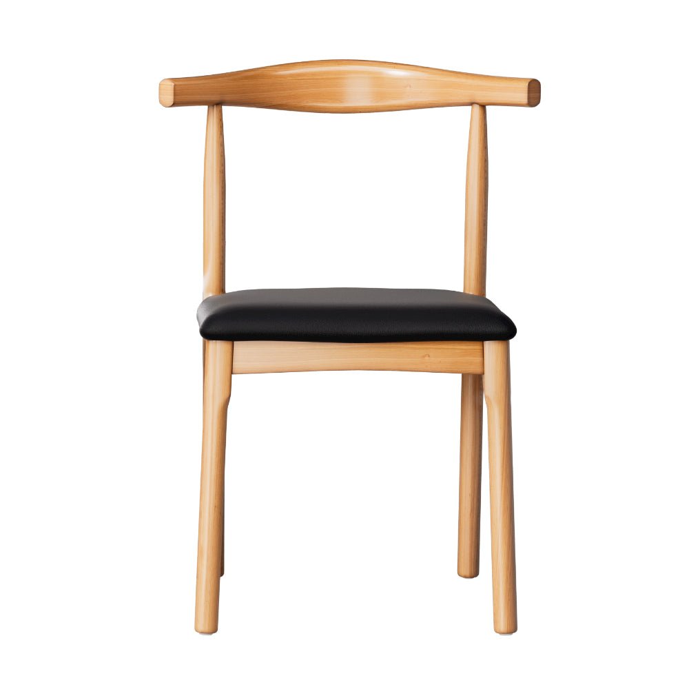 2x Dining Chairs Rubber Wood Leather Seat Black - Furniture > Dining > Kitchen & Dining Chairs - Rivercity House & Home Co. (ABN 18 642 972 209) - Affordable Modern Furniture Australia