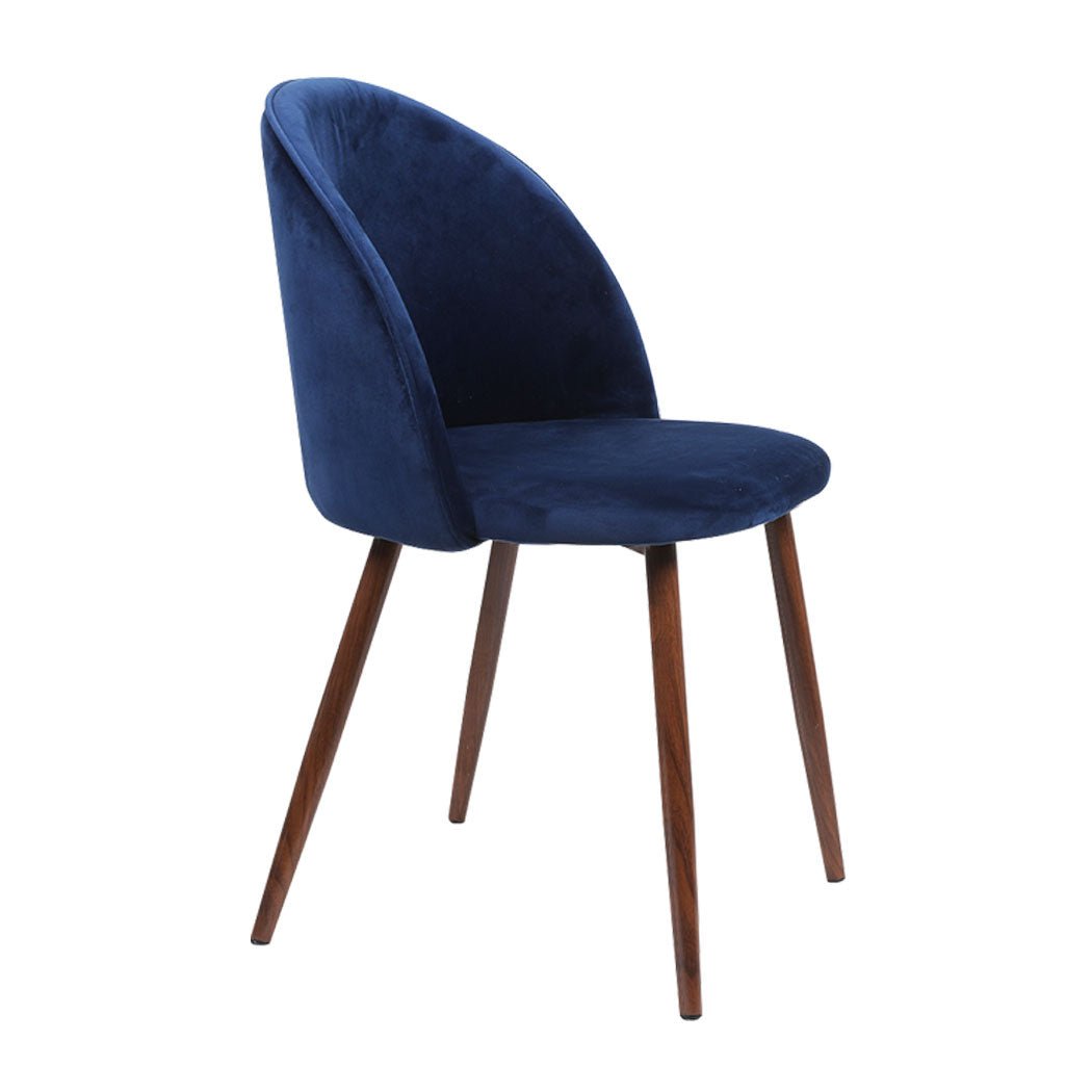 2x Dining Chairs with Plush Velvet Seat - French Navy - Rivercity House & Home Co. (ABN 18 642 972 209) - Affordable Modern Furniture Australia