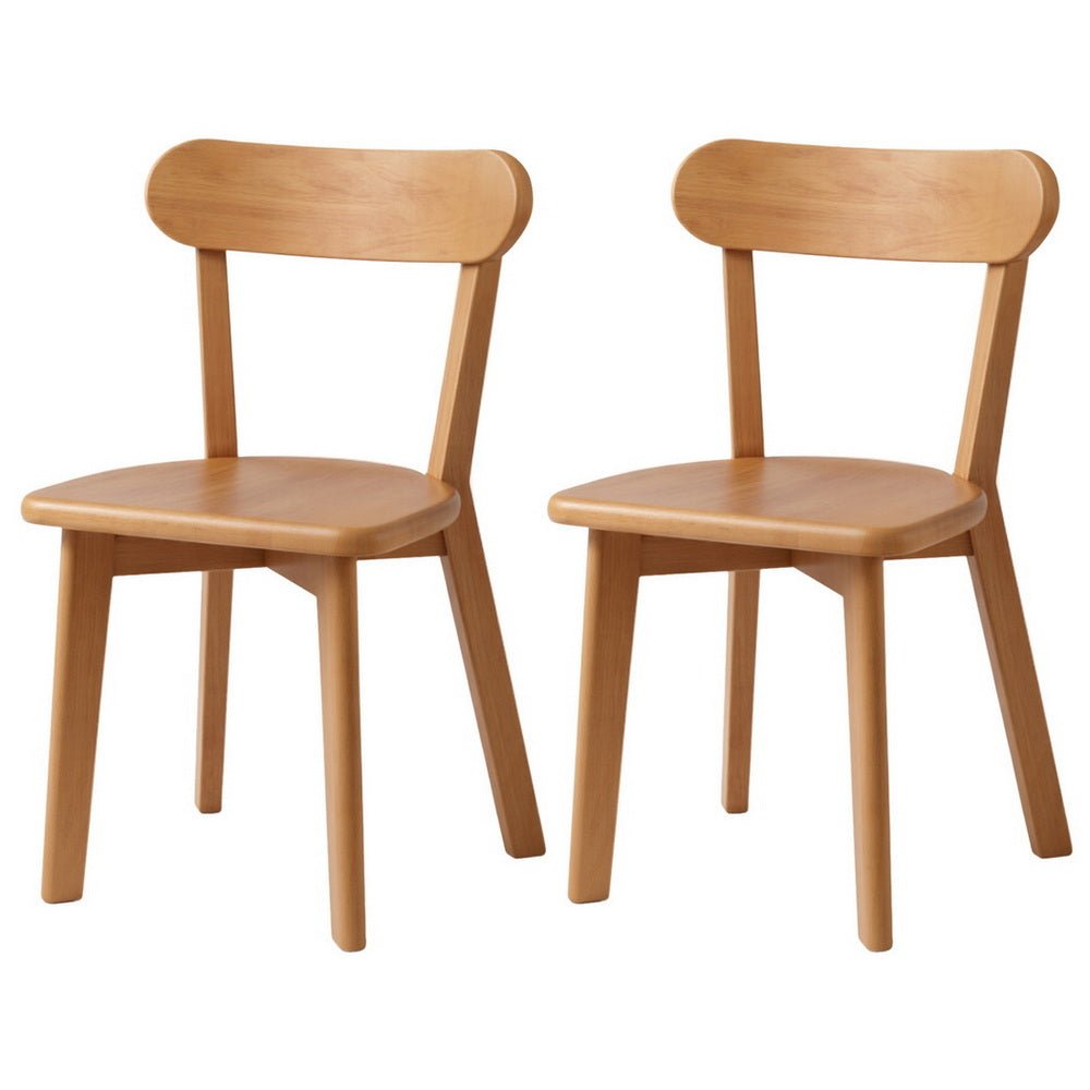 2x Dining Chairs Wooden Kitchen Accent Chair Cafe Lounge Rubber Wood - Furniture > Dining > Kitchen & Dining Chairs - Rivercity House & Home Co. (ABN 18 642 972 209) - Affordable Modern Furniture Australia