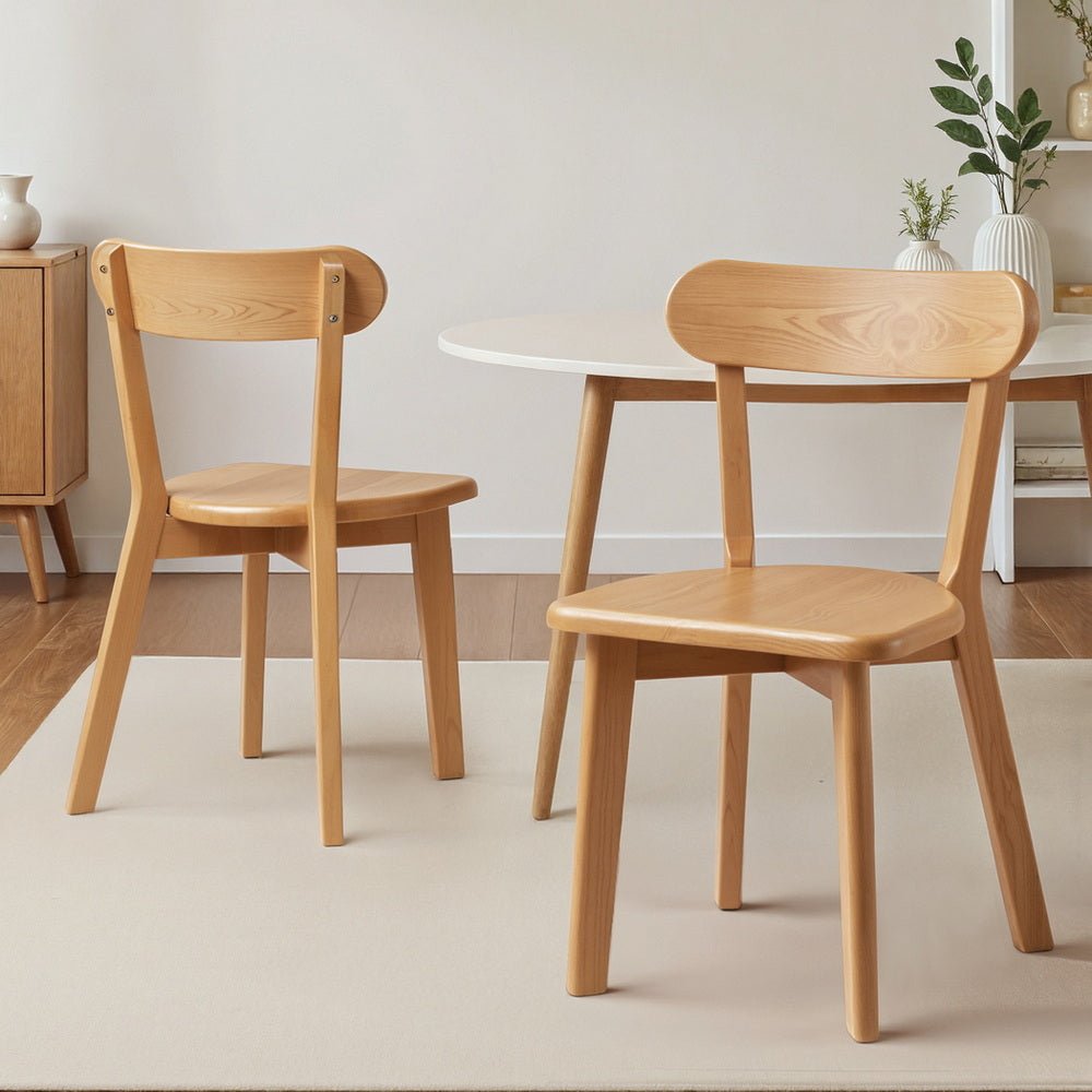 2x Dining Chairs Wooden Kitchen Accent Chair Cafe Lounge Rubber Wood - Furniture > Dining > Kitchen & Dining Chairs - Rivercity House & Home Co. (ABN 18 642 972 209) - Affordable Modern Furniture Australia