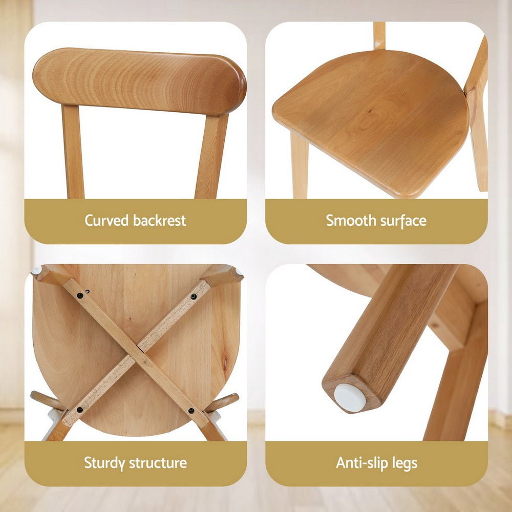 2x Dining Chairs Wooden Kitchen Accent Chair Cafe Lounge Rubber Wood - Furniture > Dining > Kitchen & Dining Chairs - Rivercity House & Home Co. (ABN 18 642 972 209) - Affordable Modern Furniture Australia