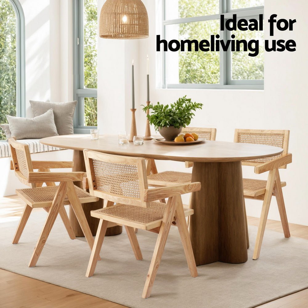 2x Dining Chairs Wooden Rattan Seat Rubber Wood Frame - Furniture > Dining > Kitchen & Dining Chairs - Rivercity House & Home Co. (ABN 18 642 972 209) - Affordable Modern Furniture Australia