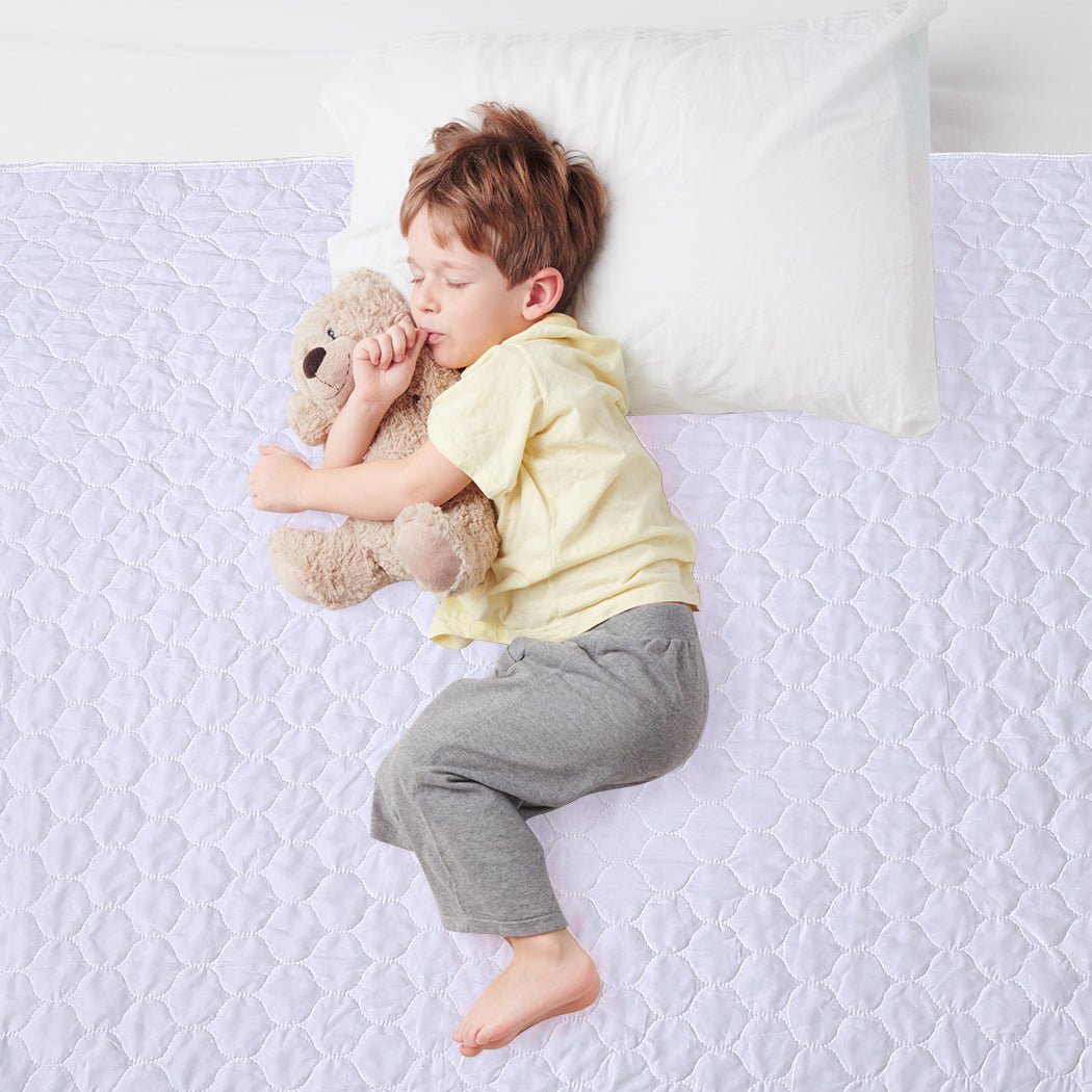 2x Dreamz Waterproof Queen Bed Pads Bed Protector - White - Rivercity House & Home Co. (ABN 18 642 972 209) - Affordable Modern Furniture Australia