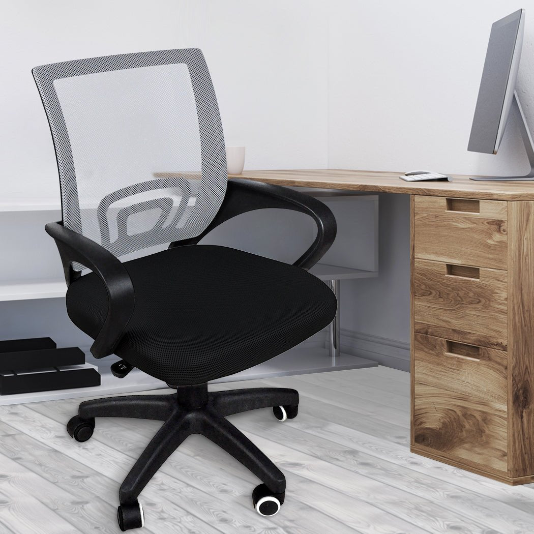 2x Ergonomic Office Gaming Computer Chairs - Grey - Rivercity House & Home Co. (ABN 18 642 972 209) - Affordable Modern Furniture Australia