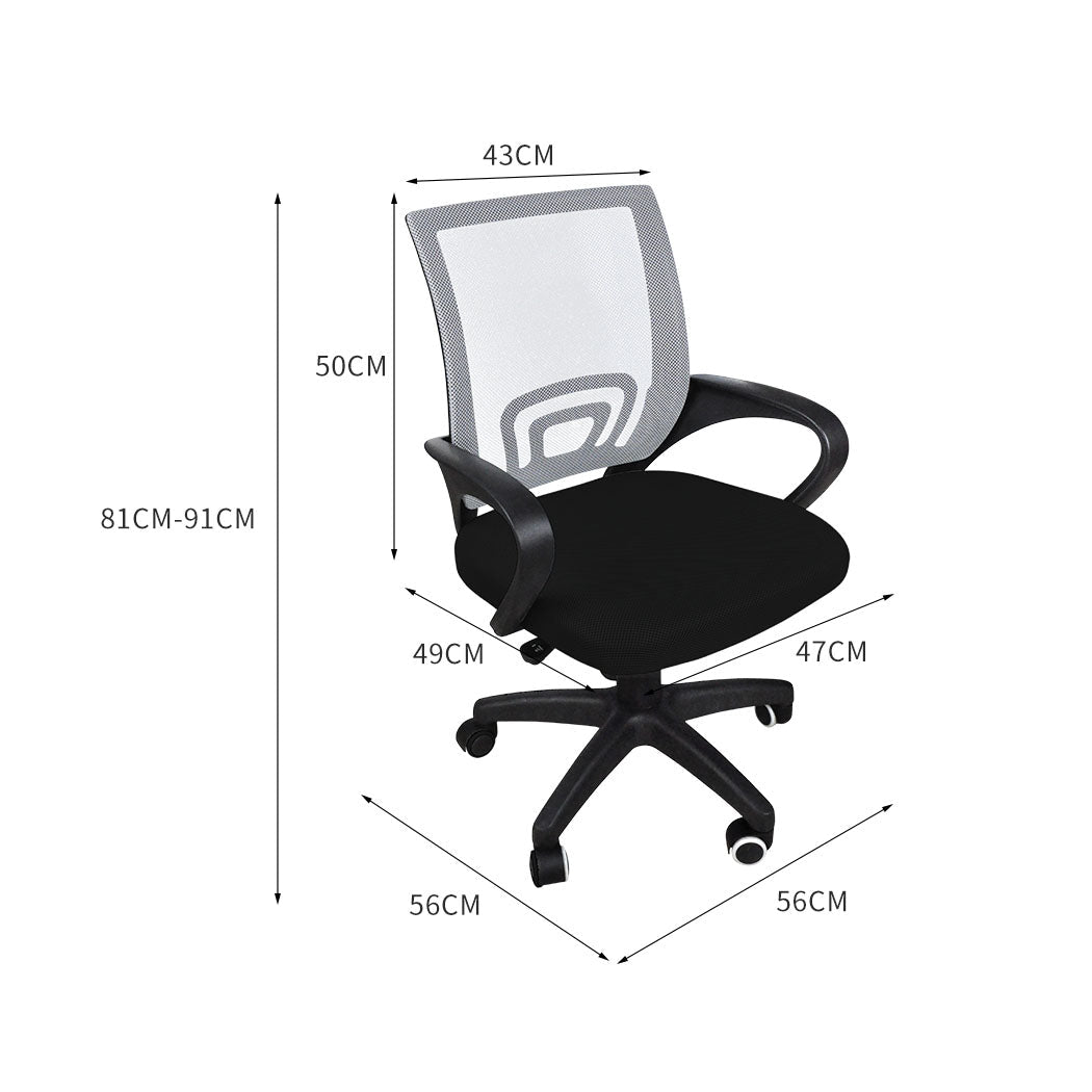 2x Ergonomic Office Gaming Computer Chairs - Grey - Rivercity House & Home Co. (ABN 18 642 972 209) - Affordable Modern Furniture Australia