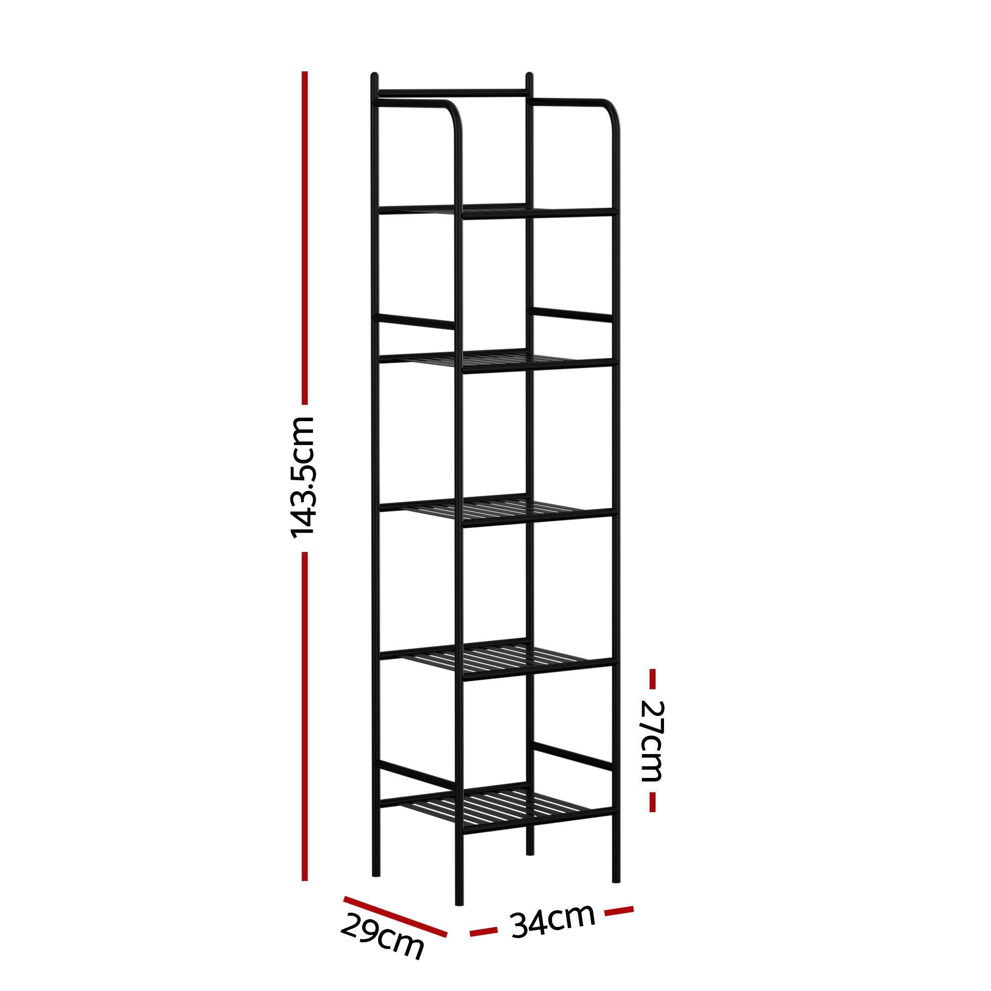 2X Floor Standing Corner Shower Caddy 5 Tier Bathroom Organizer Black - Tools > Tools Storage > Wall Storage Racks - Rivercity House & Home Co. (ABN 18 642 972 209) - Affordable Modern Furniture Australia