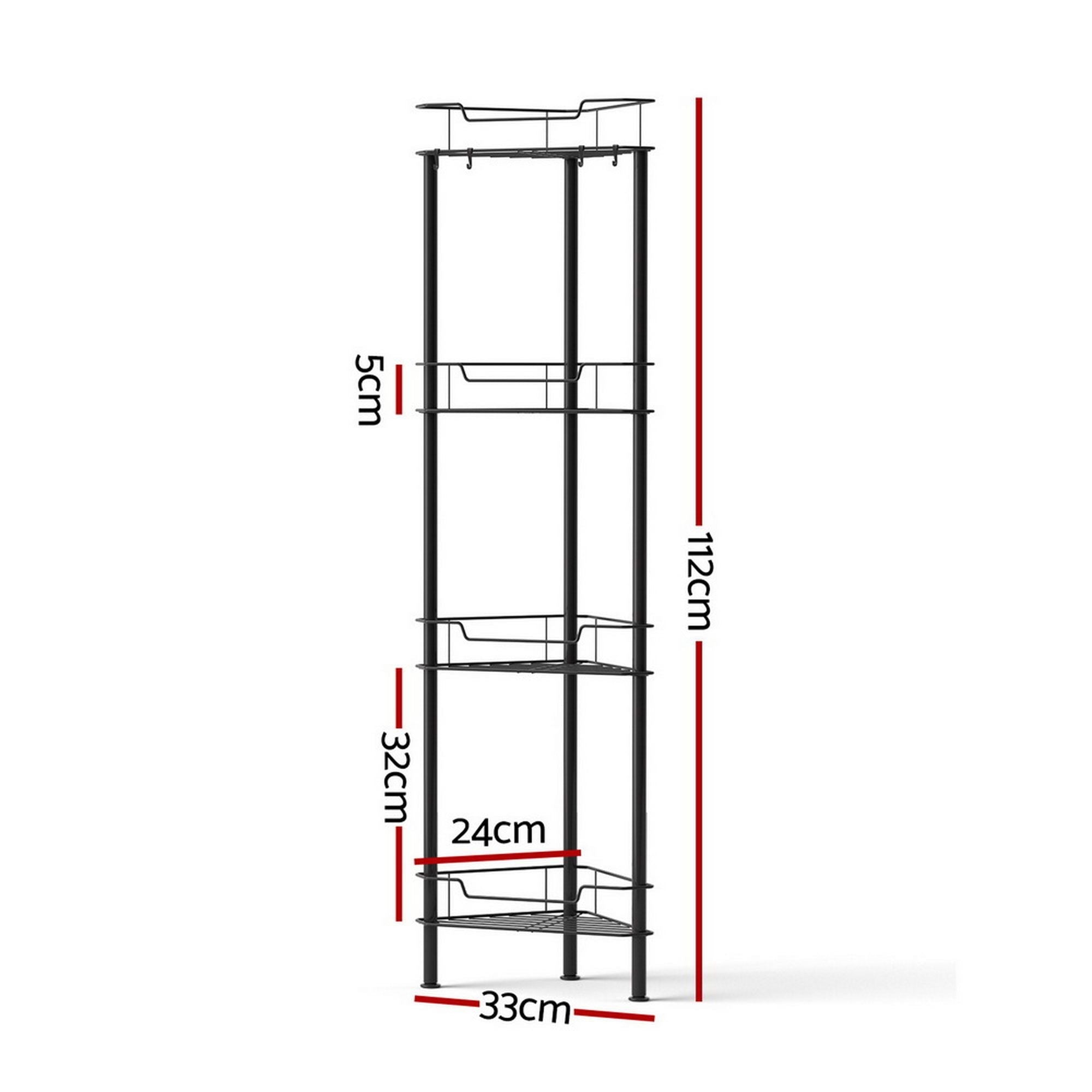 2x Floor Standing Shower Caddy 4 Tier Rustproof Bathroom Storage - Tools > Tools Storage > Wall Storage Racks - Rivercity House & Home Co. (ABN 18 642 972 209) - Affordable Modern Furniture Australia