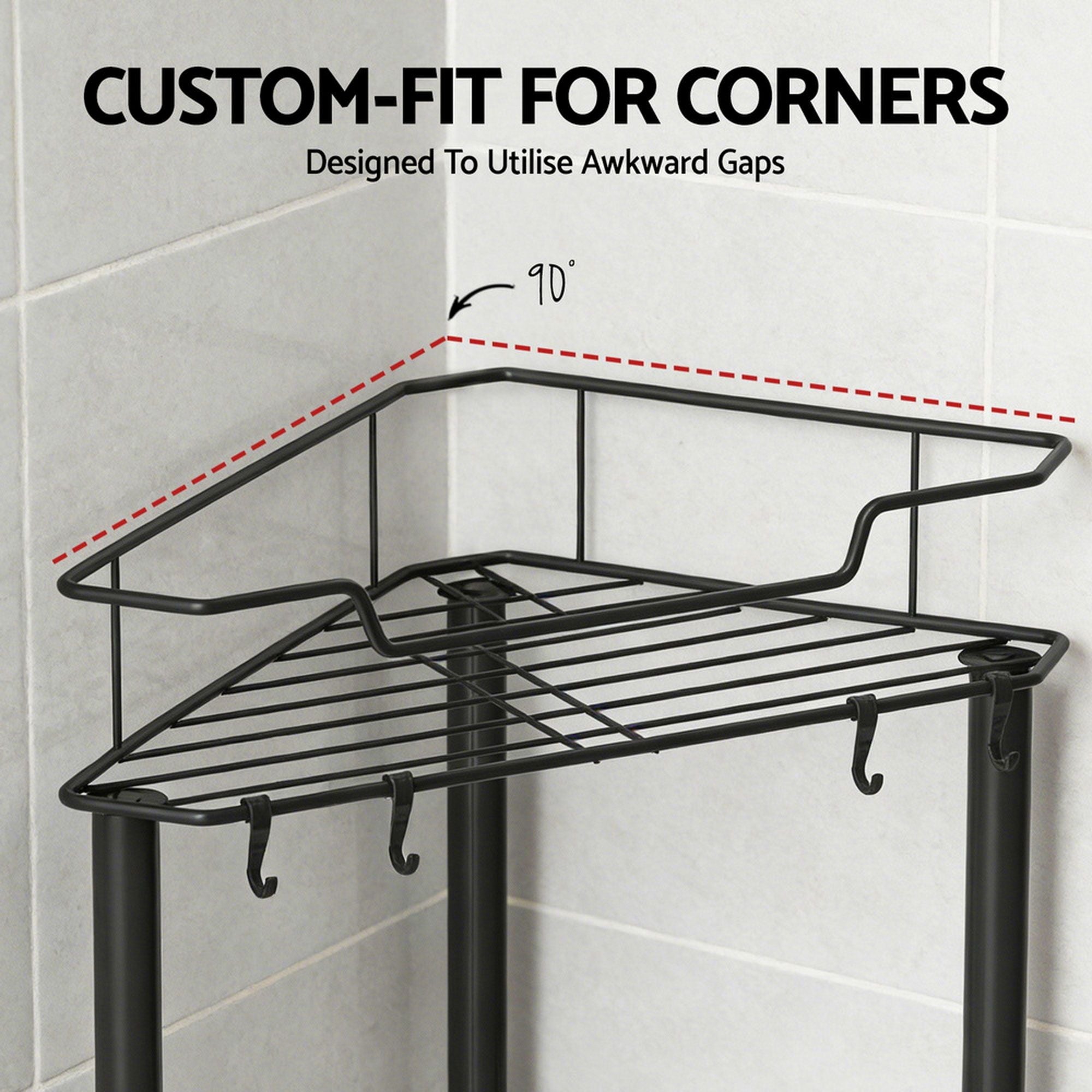2x Floor Standing Shower Caddy 4 Tier Rustproof Bathroom Storage - Tools > Tools Storage > Wall Storage Racks - Rivercity House & Home Co. (ABN 18 642 972 209) - Affordable Modern Furniture Australia