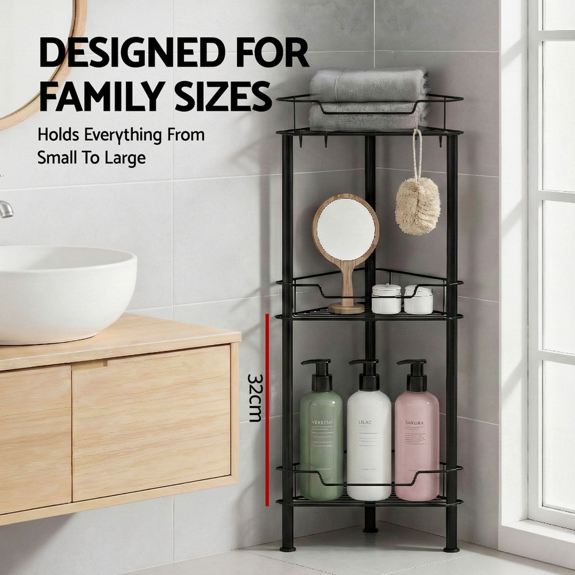 2x Floor Standing Shower Caddy 4 Tier Rustproof Bathroom Storage - Tools > Tools Storage > Wall Storage Racks - Rivercity House & Home Co. (ABN 18 642 972 209) - Affordable Modern Furniture Australia