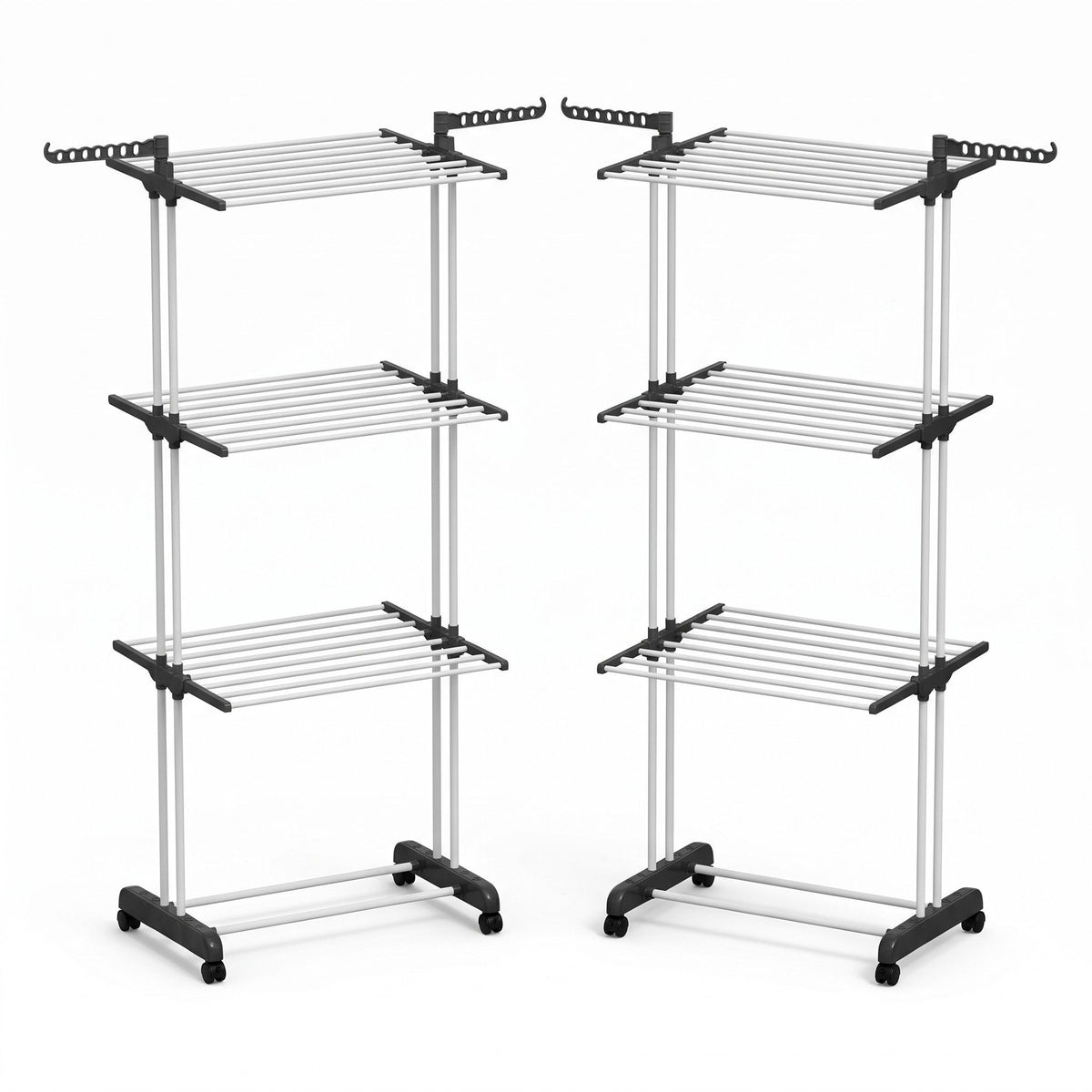 2X Foldable Clothes Drying Rack 173cm Coat Airer Hanger with Wheels and Hooks - Home & Garden > Bathroom Accessories > Towel Racks & Holders - Rivercity House & Home Co. (ABN 18 642 972 209) - Affordable Modern Furniture Australia