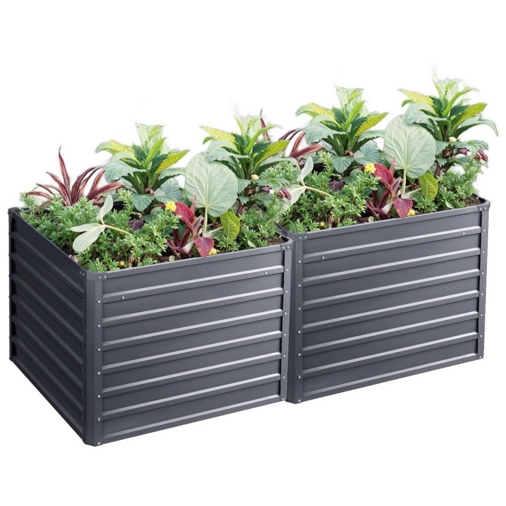 2x Garden Bed 100x100x77cm Planter Box Raised Container Galvanised - Home & Garden > Garden Beds > Garden Beds & Planters - Rivercity House & Home Co. (ABN 18 642 972 209) - Affordable Modern Furniture Australia