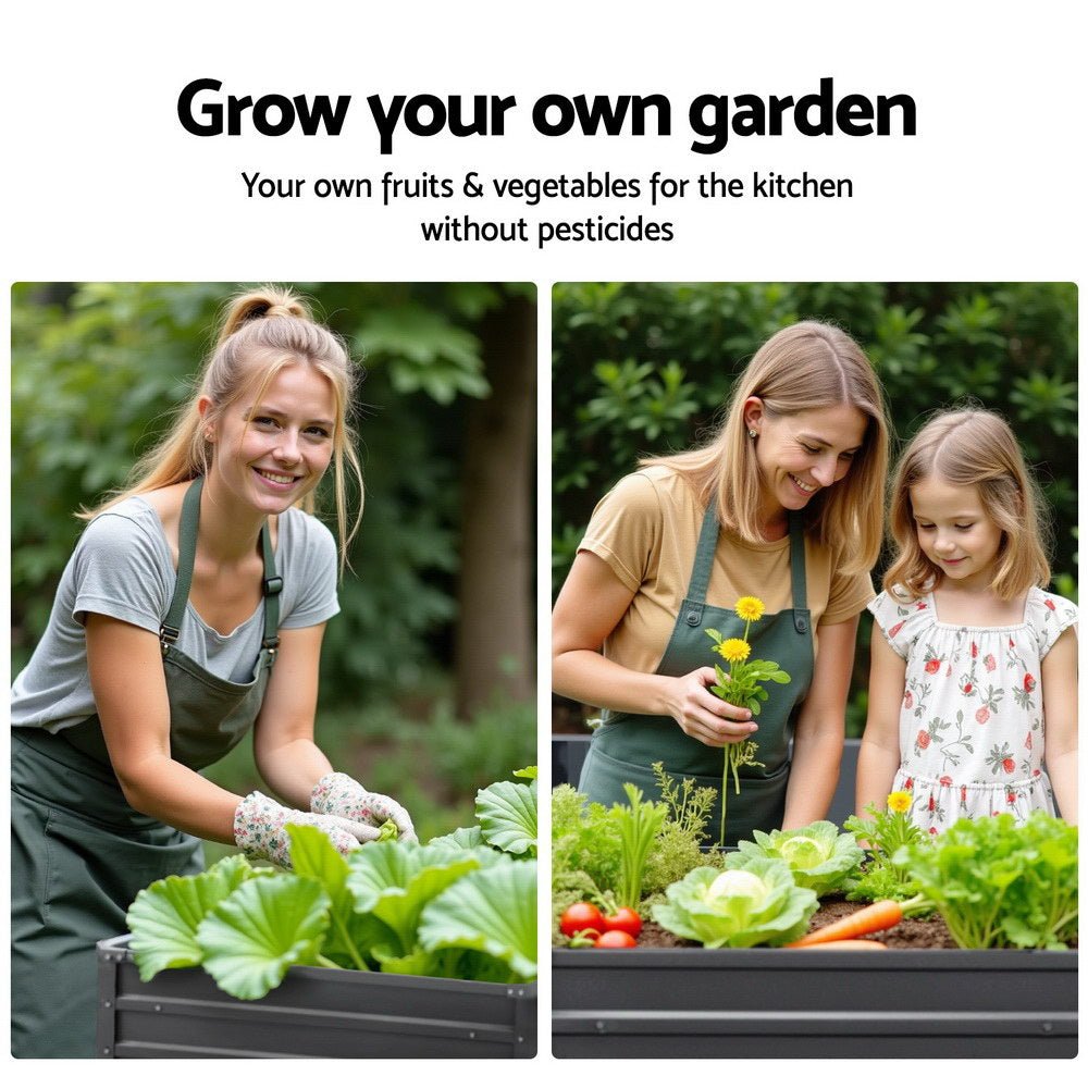 2x Garden Bed 100x100x77cm Planter Box Raised Container Galvanised - Home & Garden > Garden Beds > Garden Beds & Planters - Rivercity House & Home Co. (ABN 18 642 972 209) - Affordable Modern Furniture Australia