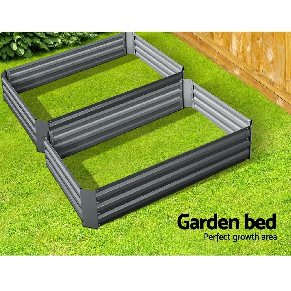 2x Garden Bed 120x90cm Planter Box Raised Container Galvanised Herb - Home & Garden > Garden Beds > Garden Beds & Planters - Rivercity House & Home Co. (ABN 18 642 972 209) - Affordable Modern Furniture Australia