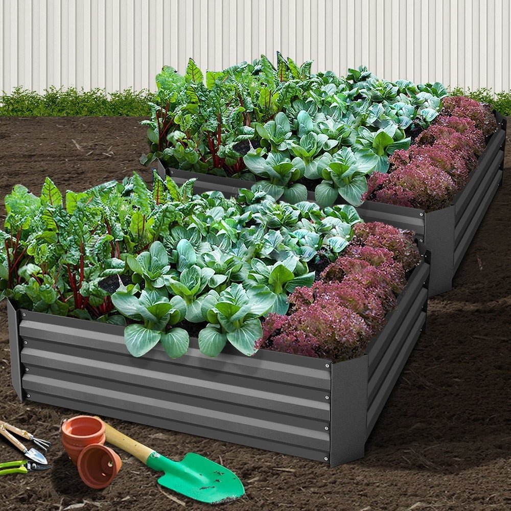 2x Garden Bed 120x90cm Planter Box Raised Container Galvanised Herb - Home & Garden > Garden Beds > Garden Beds & Planters - Rivercity House & Home Co. (ABN 18 642 972 209) - Affordable Modern Furniture Australia