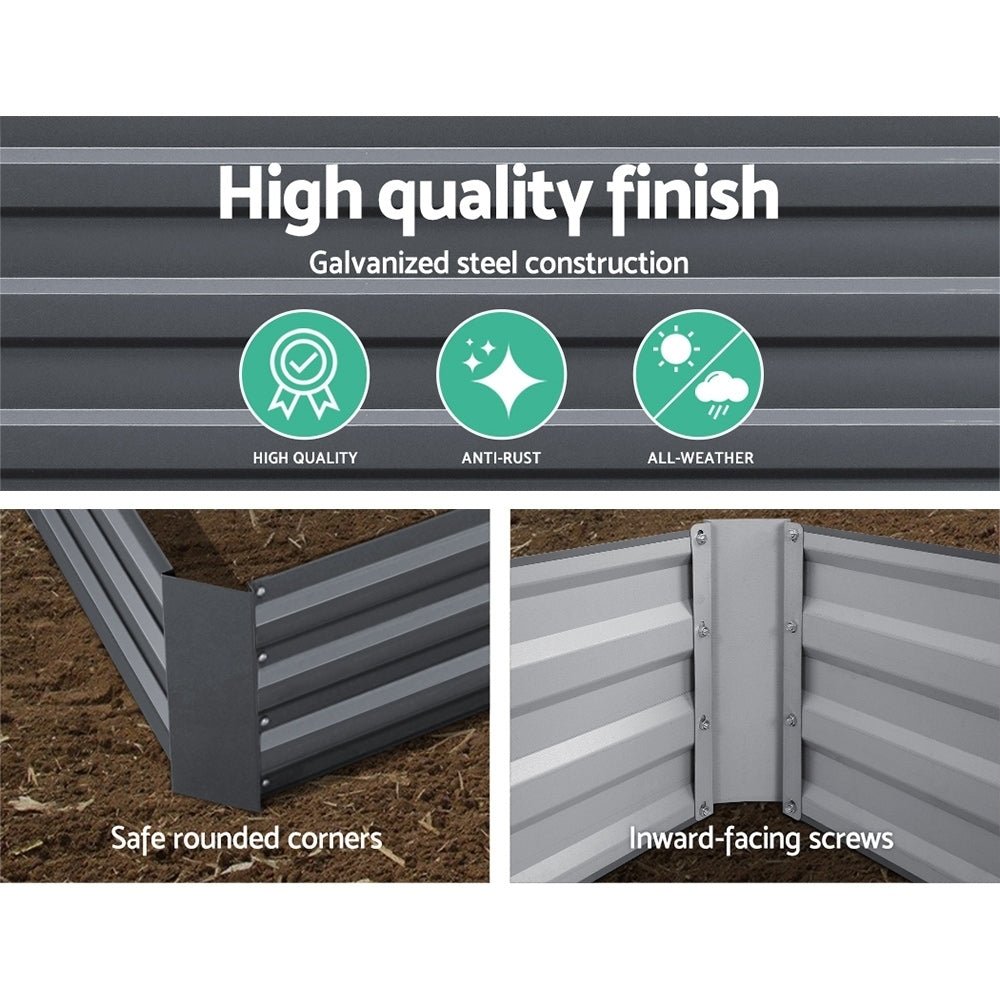 2x Garden Bed 120x90cm Planter Box Raised Container Galvanised Herb - Home & Garden > Garden Beds > Garden Beds & Planters - Rivercity House & Home Co. (ABN 18 642 972 209) - Affordable Modern Furniture Australia
