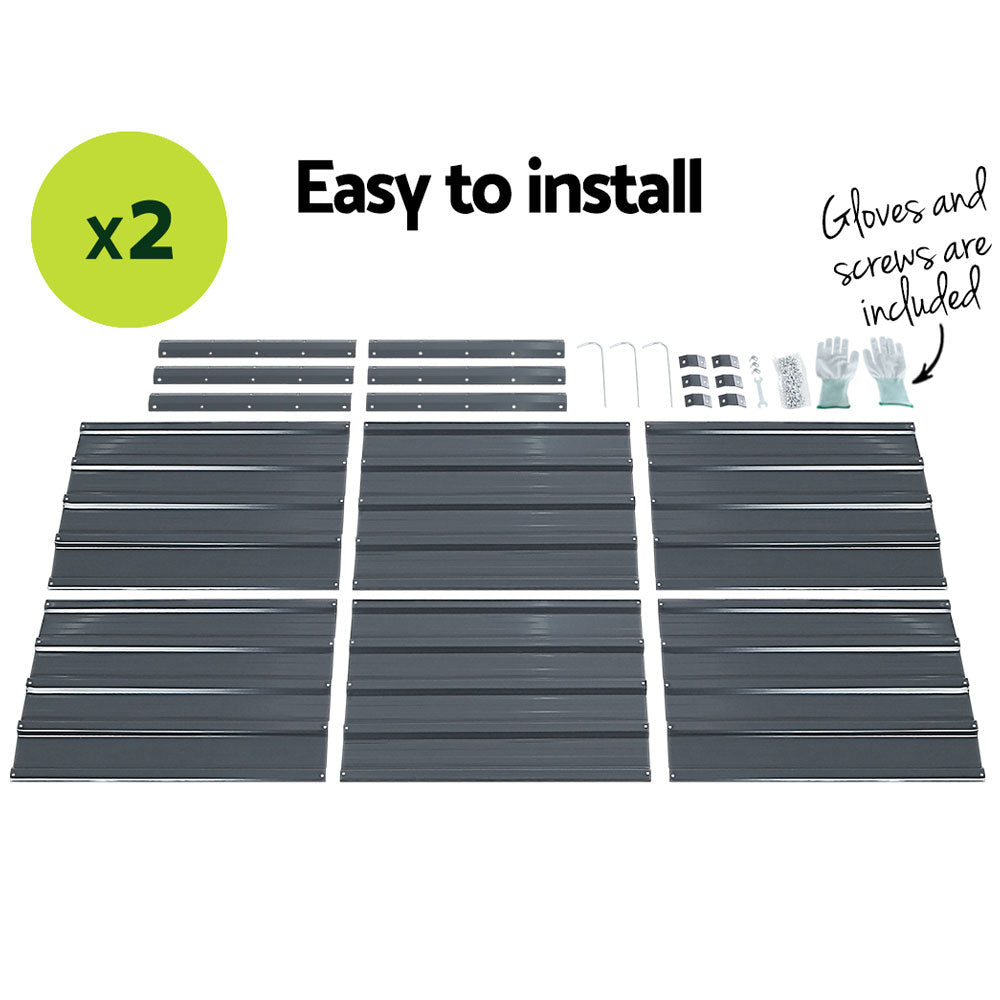 2x Garden Bed 130x130x46cm Planter Box Raised Container Galvanised - Home & Garden > Garden Beds > Garden Beds & Planters - Rivercity House & Home Co. (ABN 18 642 972 209) - Affordable Modern Furniture Australia