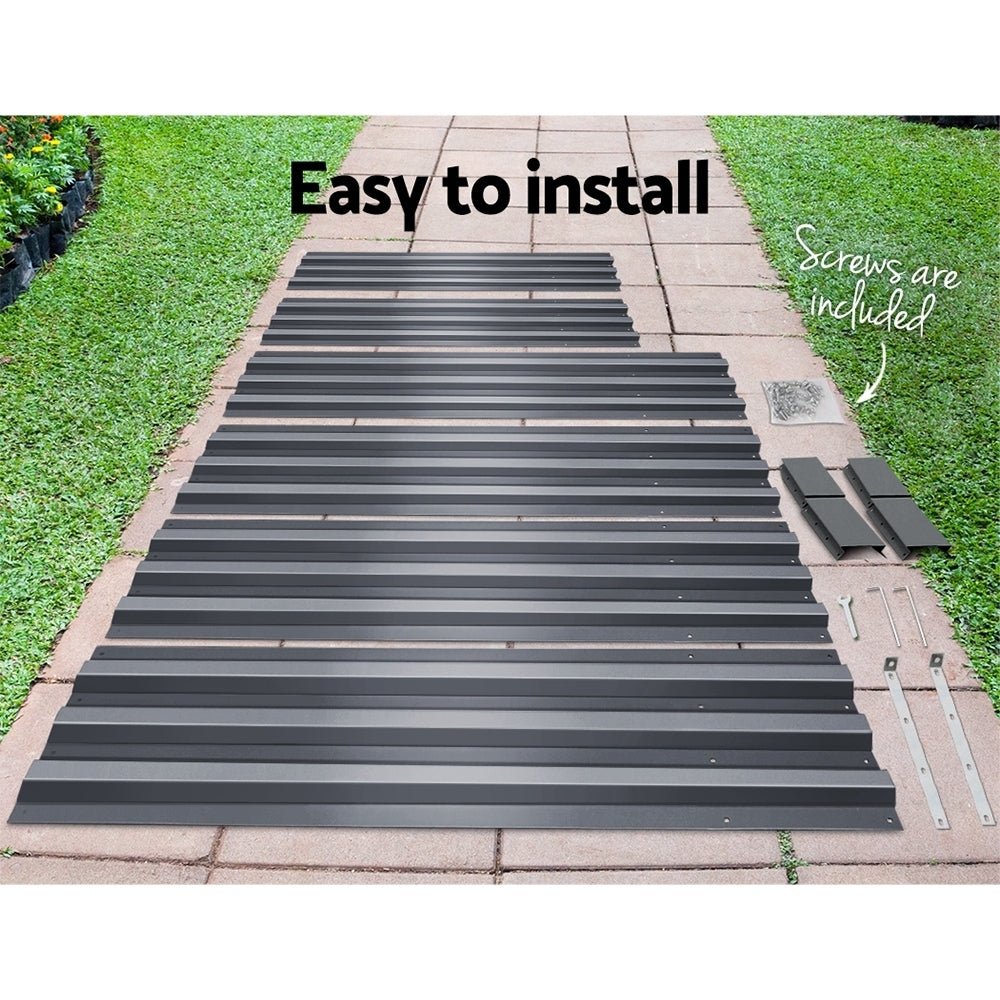 2x Garden Bed 210x90cm Planter Box Raised Container Galvanised Herb - Home & Garden > Garden Beds > Garden Beds & Planters - Rivercity House & Home Co. (ABN 18 642 972 209) - Affordable Modern Furniture Australia