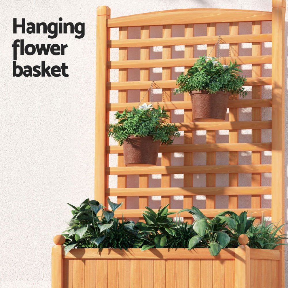 2X Garden Bed Wooden 64x35x115cm Planter Raised Box Container Trellis - Home & Garden > Garden Beds > Garden Beds & Planters - Rivercity House & Home Co. (ABN 18 642 972 209) - Affordable Modern Furniture Australia