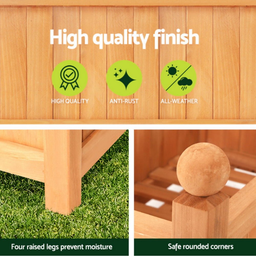 2X Garden Bed Wooden 64x35x115cm Planter Raised Box Container Trellis - Home & Garden > Garden Beds > Garden Beds & Planters - Rivercity House & Home Co. (ABN 18 642 972 209) - Affordable Modern Furniture Australia