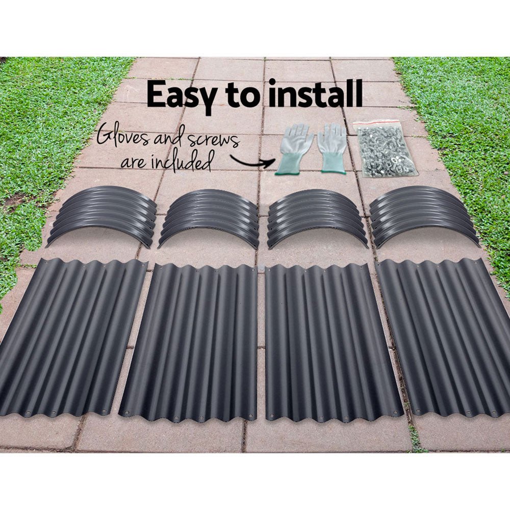 2x Green Fingers Raised Garden Bed 160X80X42cm Oval Planter Box Raised Container Galvanised - Home & Garden > Garden Beds > Garden Beds & Planters - Rivercity House & Home Co. (ABN 18 642 972 209) - Affordable Modern Furniture Australia
