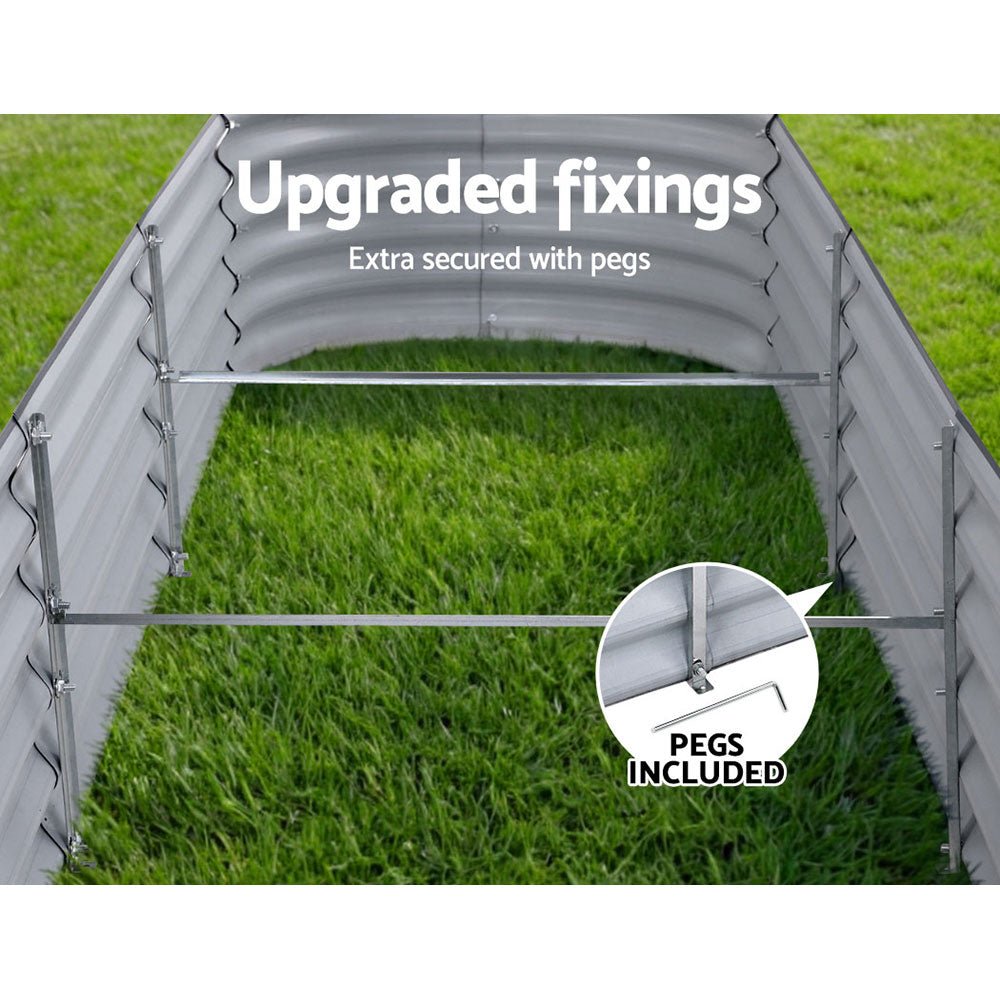 2x Green Fingers Raised Garden Bed 320X80X42cm Oval Planter Box Container Galvanised - Home & Garden > Garden Beds > Garden Beds & Planters - Rivercity House & Home Co. (ABN 18 642 972 209) - Affordable Modern Furniture Australia