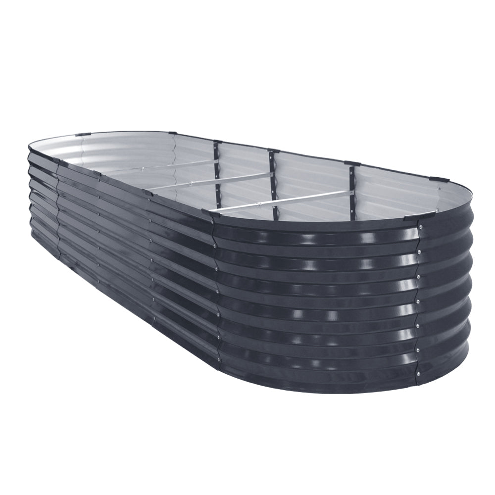 2x Green Fingers Raised Garden Bed 320X80X42cm Oval Planter Box Container Galvanised - Home & Garden > Garden Beds > Garden Beds & Planters - Rivercity House & Home Co. (ABN 18 642 972 209) - Affordable Modern Furniture Australia