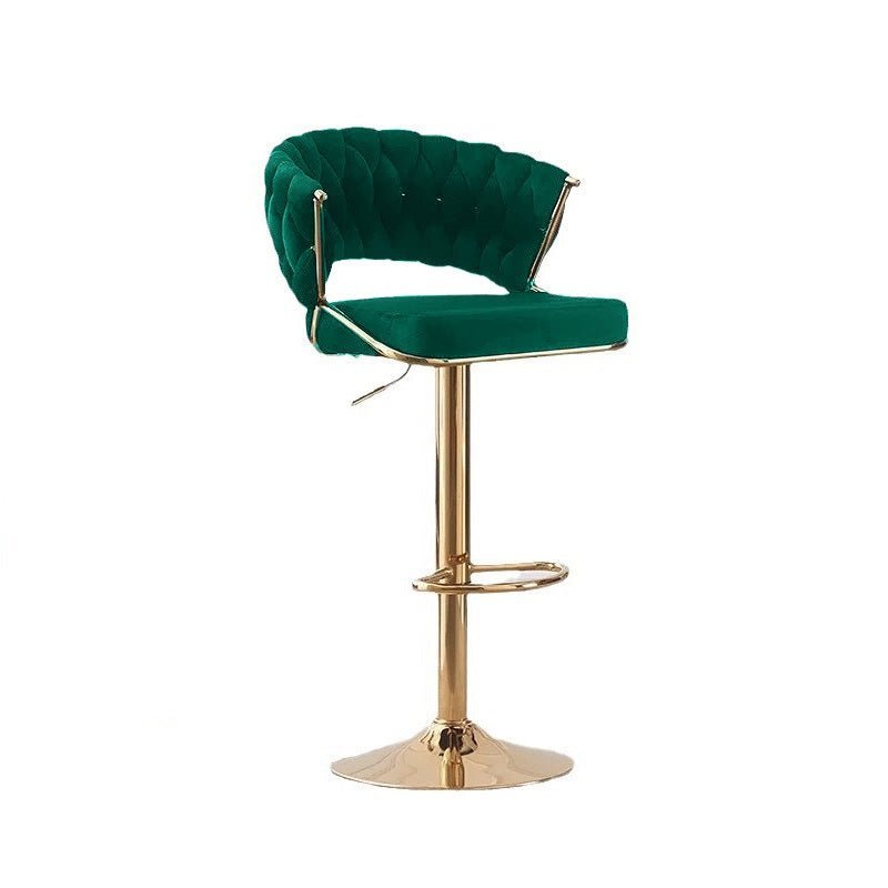 2x Height Adjustable Velvet Padded Barstools with Golden Round Base - Green - Furniture > Bar Stools & Chairs > Table & Bar Stools - Rivercity House & Home Co. (ABN 18 642 972 209) - Affordable Modern Furniture Australia
