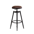 Set of 2 Industrial Adjustable Bar Stools with Swivel Seat - Vintage Finish