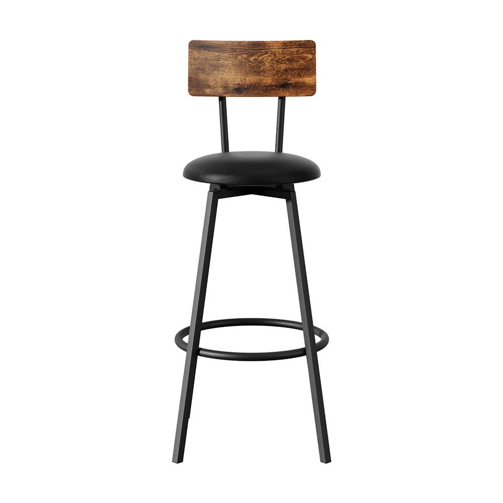 2X Industrial Bar Stools Upholstered Counter Chairs Steel Frame Anti - Scratch - Furniture > Bar Stools & Chairs > Table & Bar Stools - Rivercity House & Home Co. (ABN 18 642 972 209) - Affordable Modern Furniture Australia
