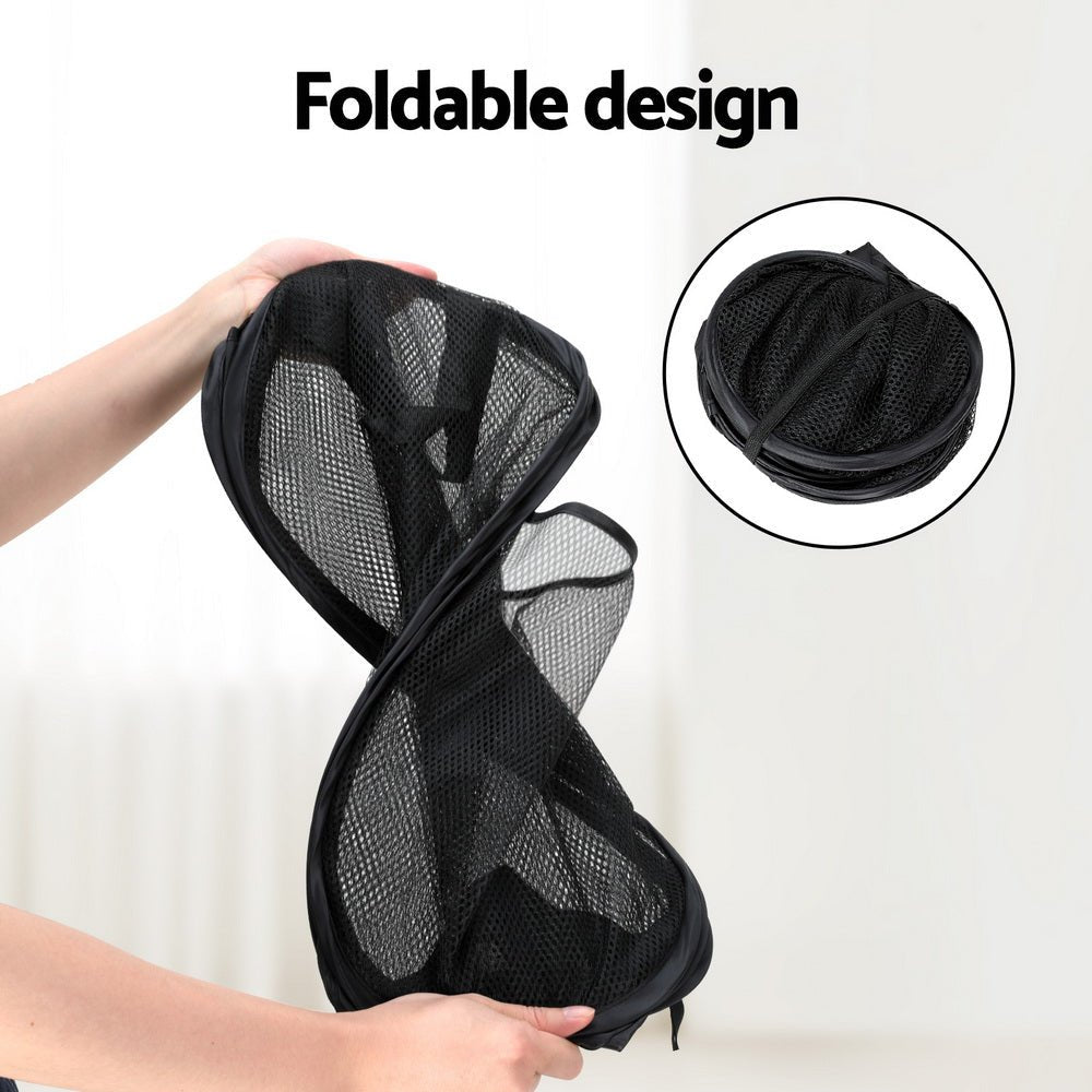 2X Laundry Basket Hamper Foldable Black - Furniture > Bathroom - Rivercity House & Home Co. (ABN 18 642 972 209) - Affordable Modern Furniture Australia
