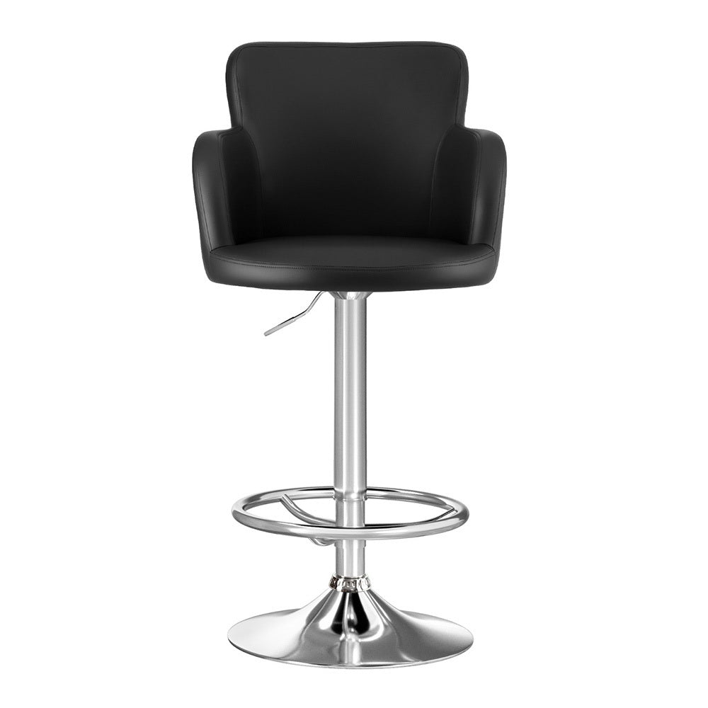 2x Leather Bar Stools Swivel Adjustable Gas Lift PU Counter Chairs Black - Furniture > Bar Stools & Chairs > Table & Bar Stools - Rivercity House & Home Co. (ABN 18 642 972 209) - Affordable Modern Furniture Australia