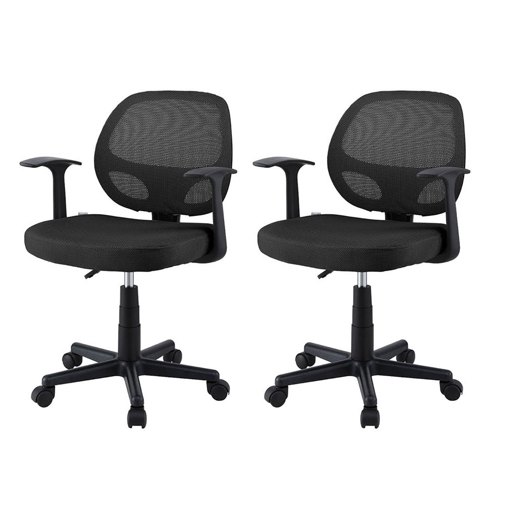 2x Mesh Office Chair Computer Gaming Desk Chairs Work Study Mid Back Black - Furniture > Office > Office & Desk Chairs - Rivercity House & Home Co. (ABN 18 642 972 209) - Affordable Modern Furniture Australia