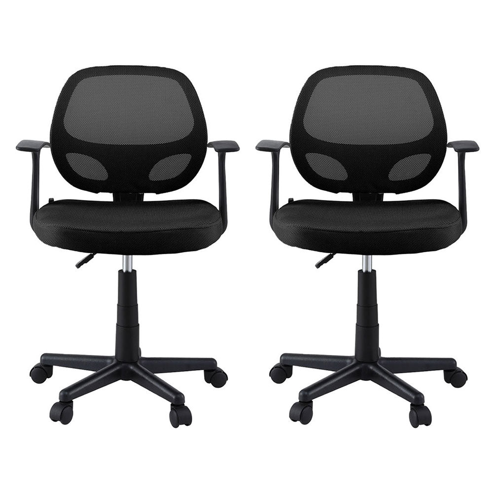 2x Mesh Office Chair Computer Gaming Desk Chairs Work Study Mid Back Black - Furniture > Office > Office & Desk Chairs - Rivercity House & Home Co. (ABN 18 642 972 209) - Affordable Modern Furniture Australia