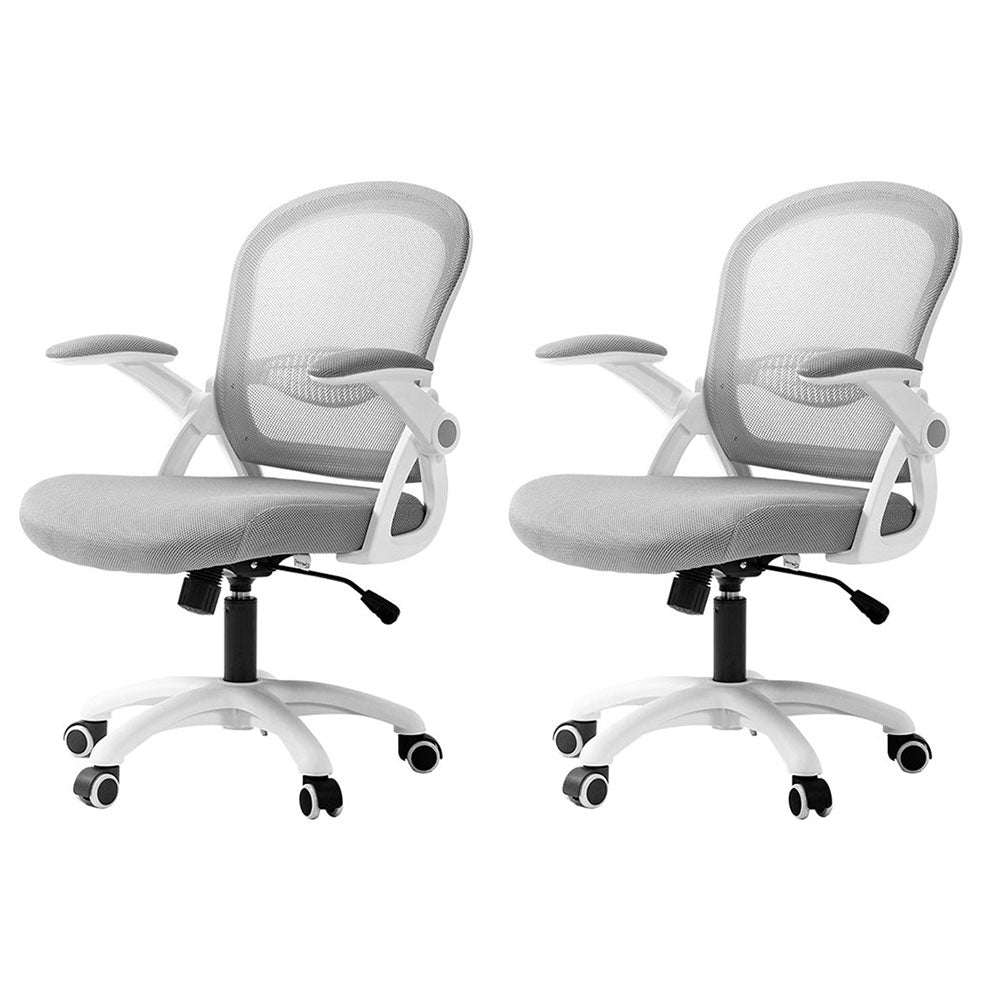 2x Mesh Office Chair Computer Gaming Desk Chairs Work Study Mid Back Grey - Furniture > Office > Office & Desk Chairs - Rivercity House & Home Co. (ABN 18 642 972 209) - Affordable Modern Furniture Australia