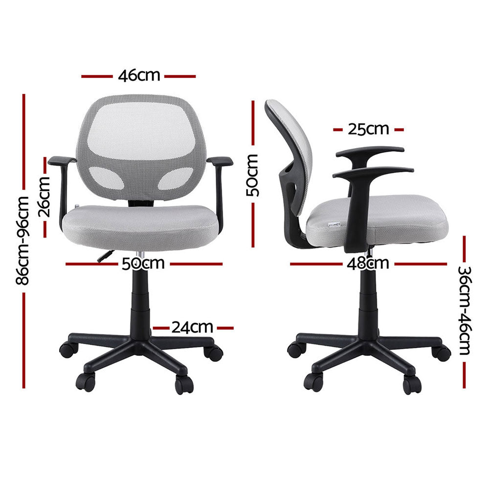 2x Mesh Office Chair Computer Gaming Desk Chairs Work Study Mid Back Grey - Furniture > Office > Office & Desk Chairs - Rivercity House & Home Co. (ABN 18 642 972 209) - Affordable Modern Furniture Australia