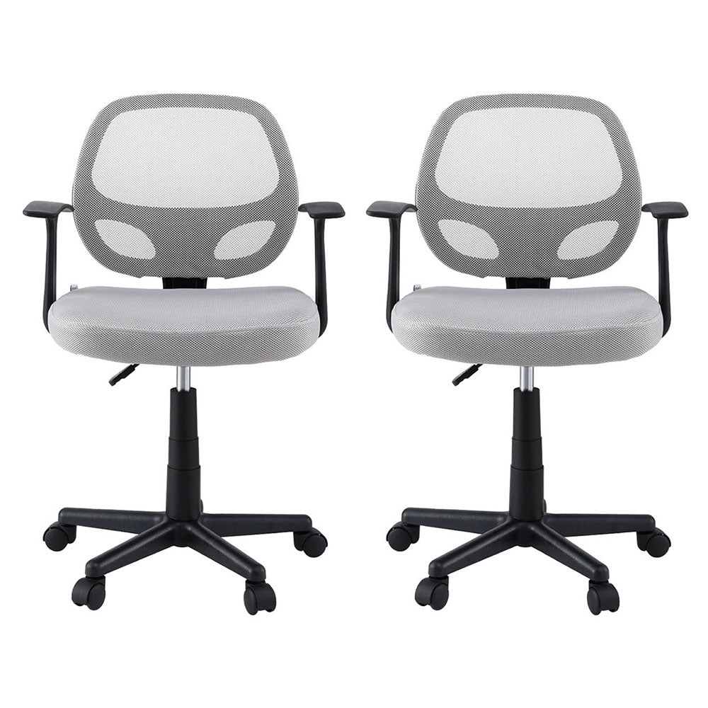 2x Mesh Office Chair Computer Gaming Desk Chairs Work Study Mid Back Grey - Furniture > Office > Office & Desk Chairs - Rivercity House & Home Co. (ABN 18 642 972 209) - Affordable Modern Furniture Australia