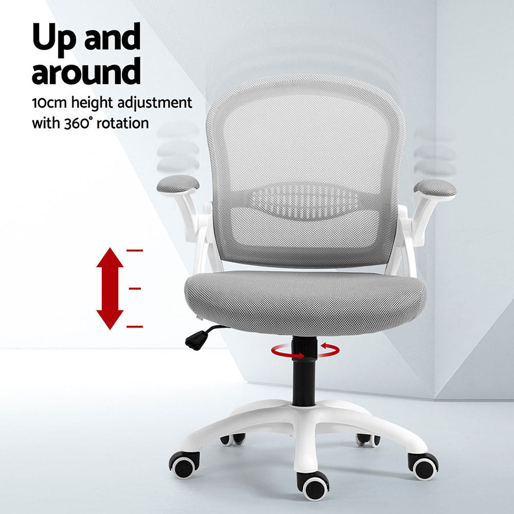 2x Mesh Office Chair Computer Gaming Desk Chairs Work Study Mid Back Grey - Furniture > Office > Office & Desk Chairs - Rivercity House & Home Co. (ABN 18 642 972 209) - Affordable Modern Furniture Australia