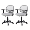 Set of 2 Mesh Office Chair Computer Gaming Desk Chairs Work Study Mid Back Grey